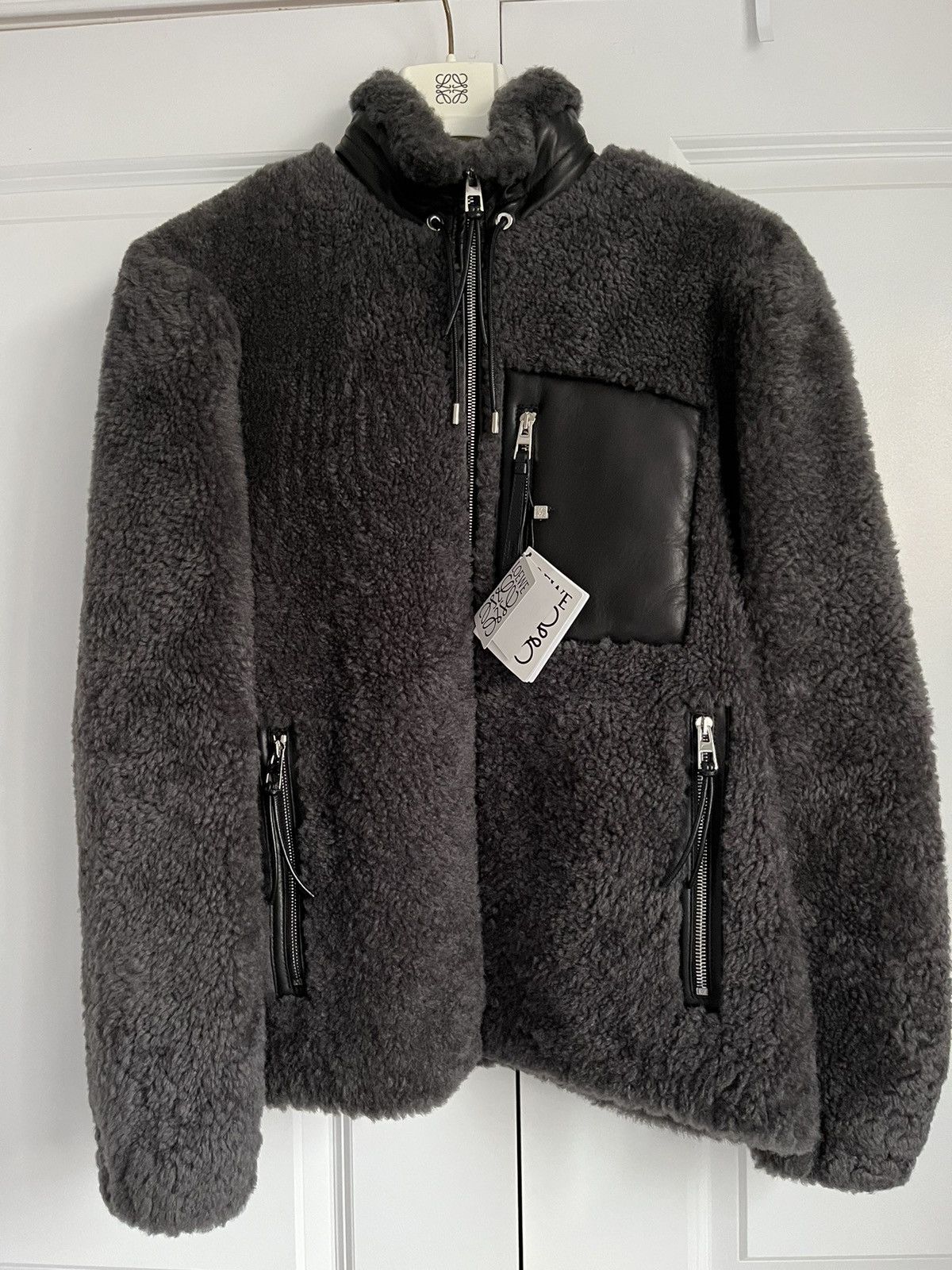 image of Loewe Shearling Jacket in Grey, Men's (Size Small)