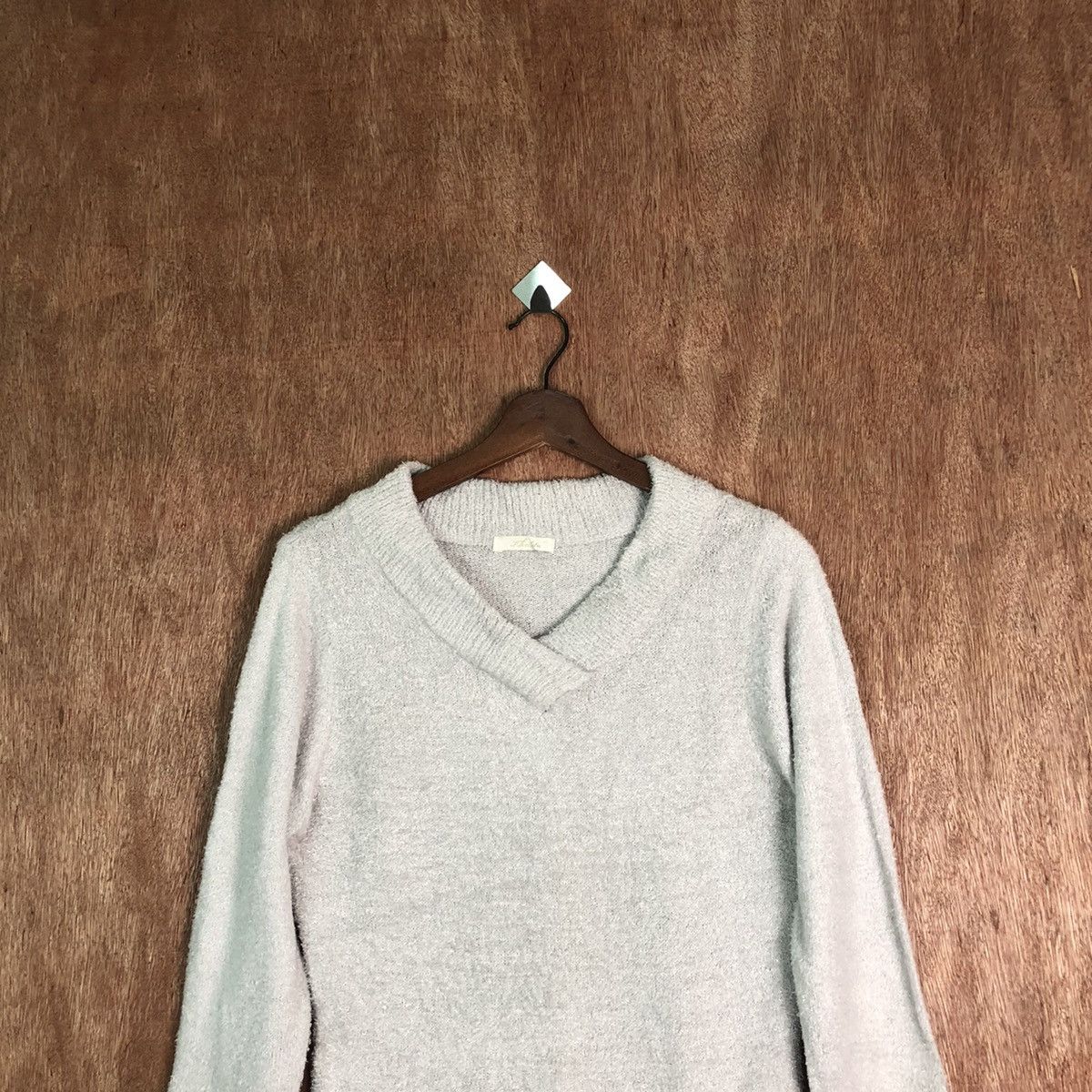 Homespun Knitwear Khalita Grey Shag Shaggy Fur Mohair Knitwear #6557 Size US M / EU 48-50 / 2 - 2 Thumbnail