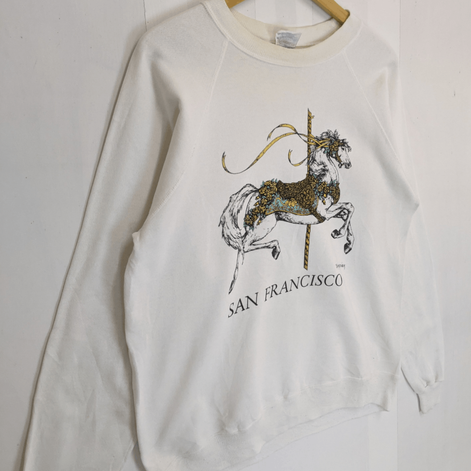Hanes Vintage 90's SAN FRANCISCO Horse Riding Jumper Sweatshirt Size US M / EU 48-50 / 2 - 3 Thumbnail