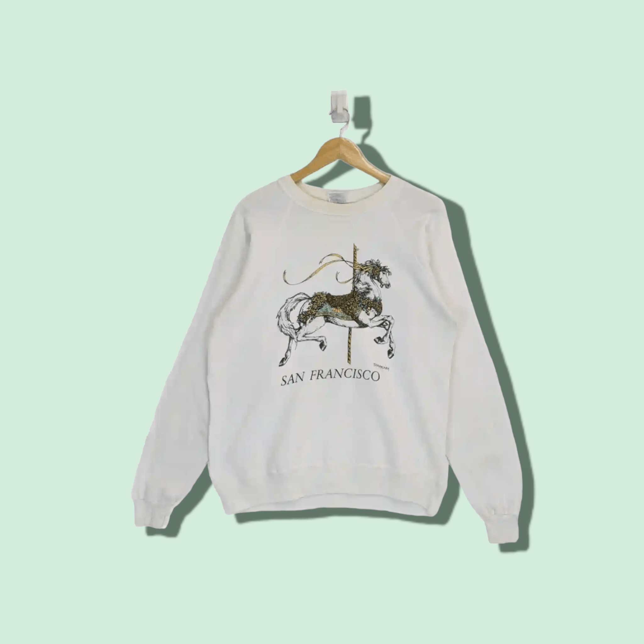 Hanes Vintage 90's SAN FRANCISCO Horse Riding Jumper Sweatshirt Size US M / EU 48-50 / 2 - 1 Thumbnail