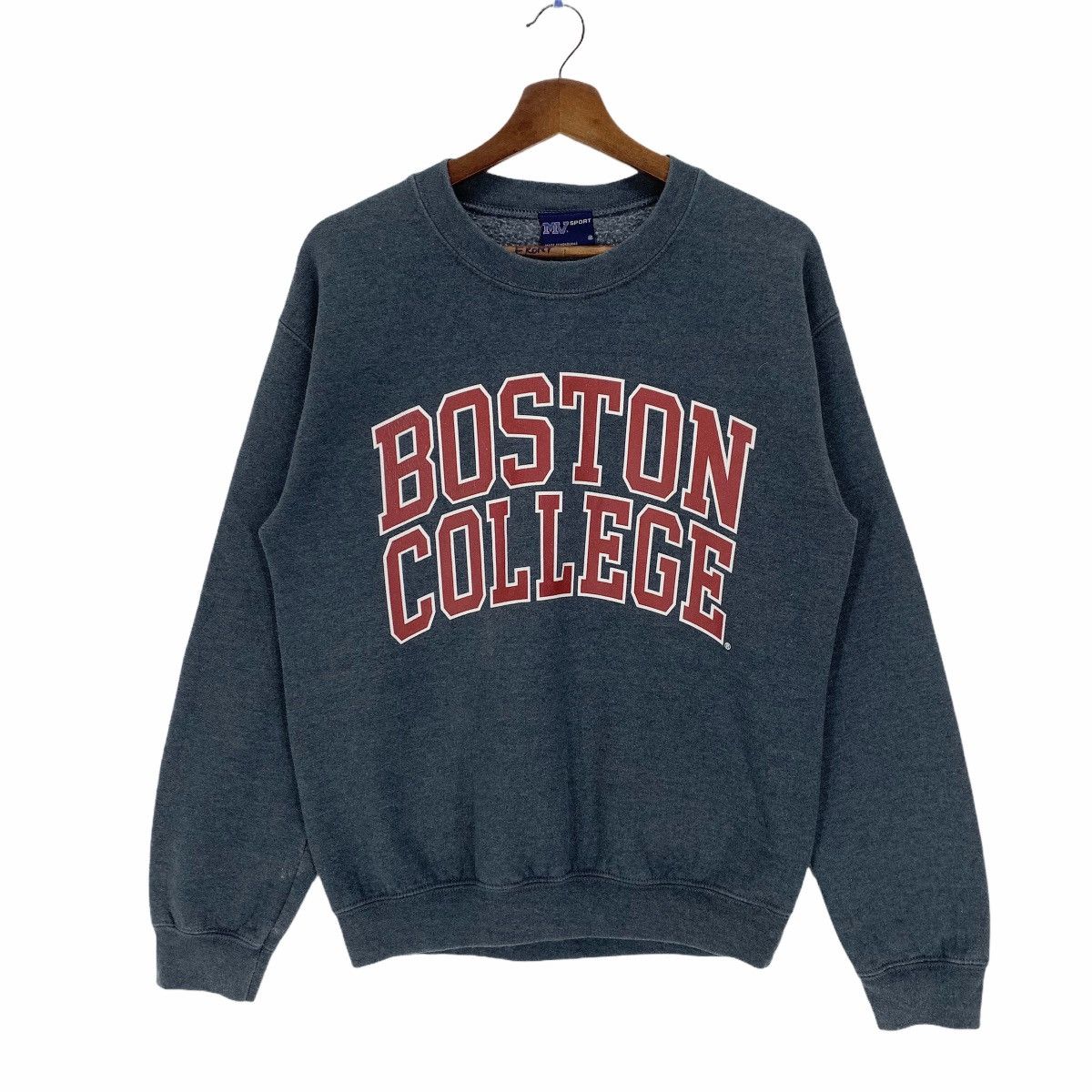 image of American College x Collegiate Vintage Boston College Sweatshirt Crewneck in Dark Grey (Size Small)