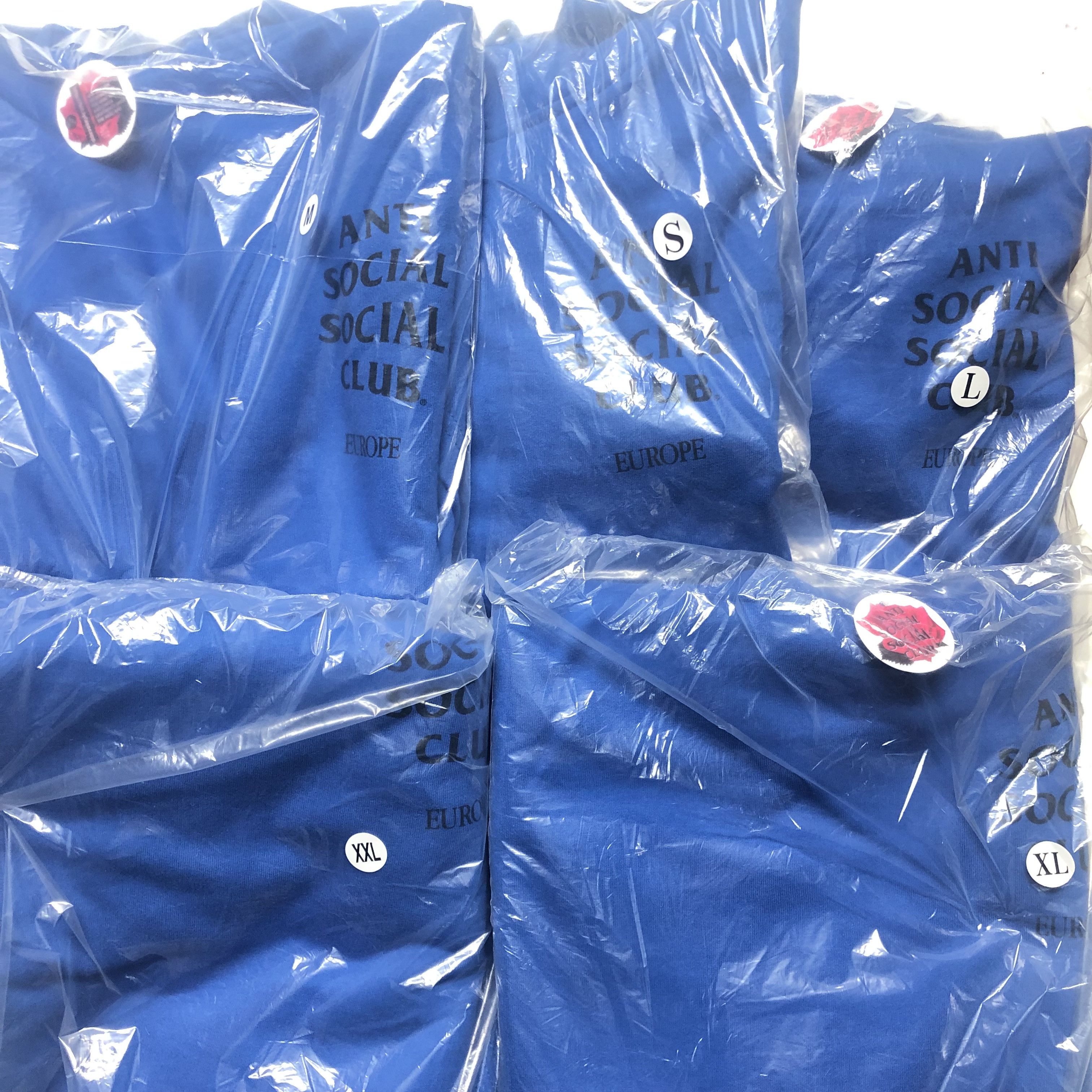 Anti Social Social Club DS Black ASSC Europe Blue Hoodie in hand Bape KITH kaws fog Size US M / EU 48-50 / 2 - 7 Thumbnail
