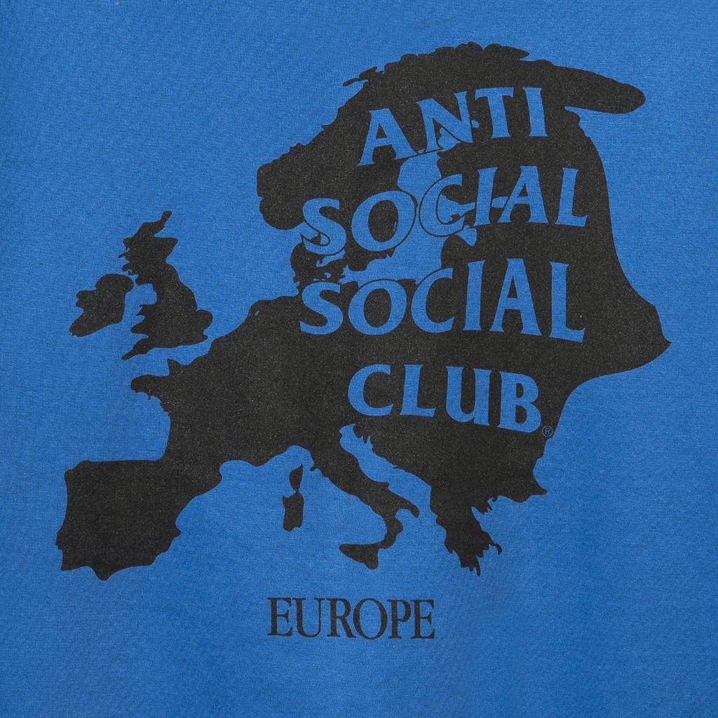 Anti Social Social Club DS Black ASSC Europe Blue Hoodie in hand Bape KITH kaws fog Size US M / EU 48-50 / 2 - 3 Thumbnail
