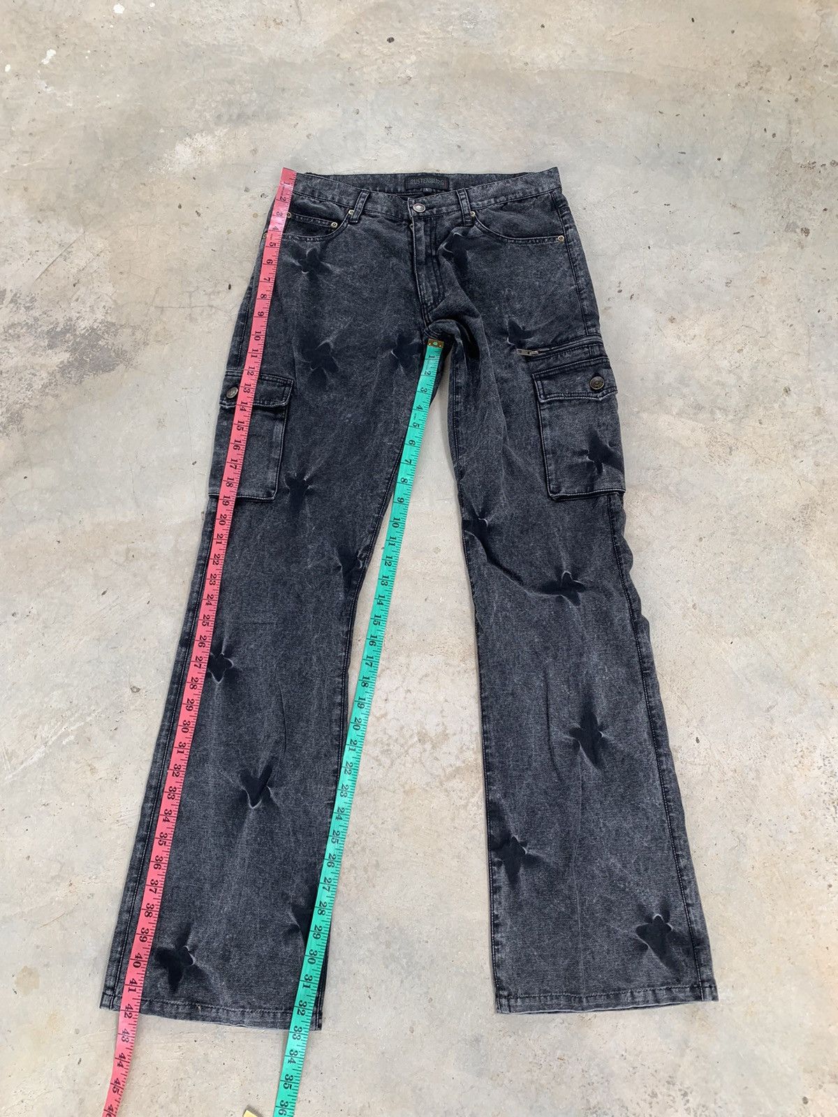 Japanese Brand Rustenburg Bootcut Denim Cargo Pants Size US 30 / EU 46 - 4 Thumbnail