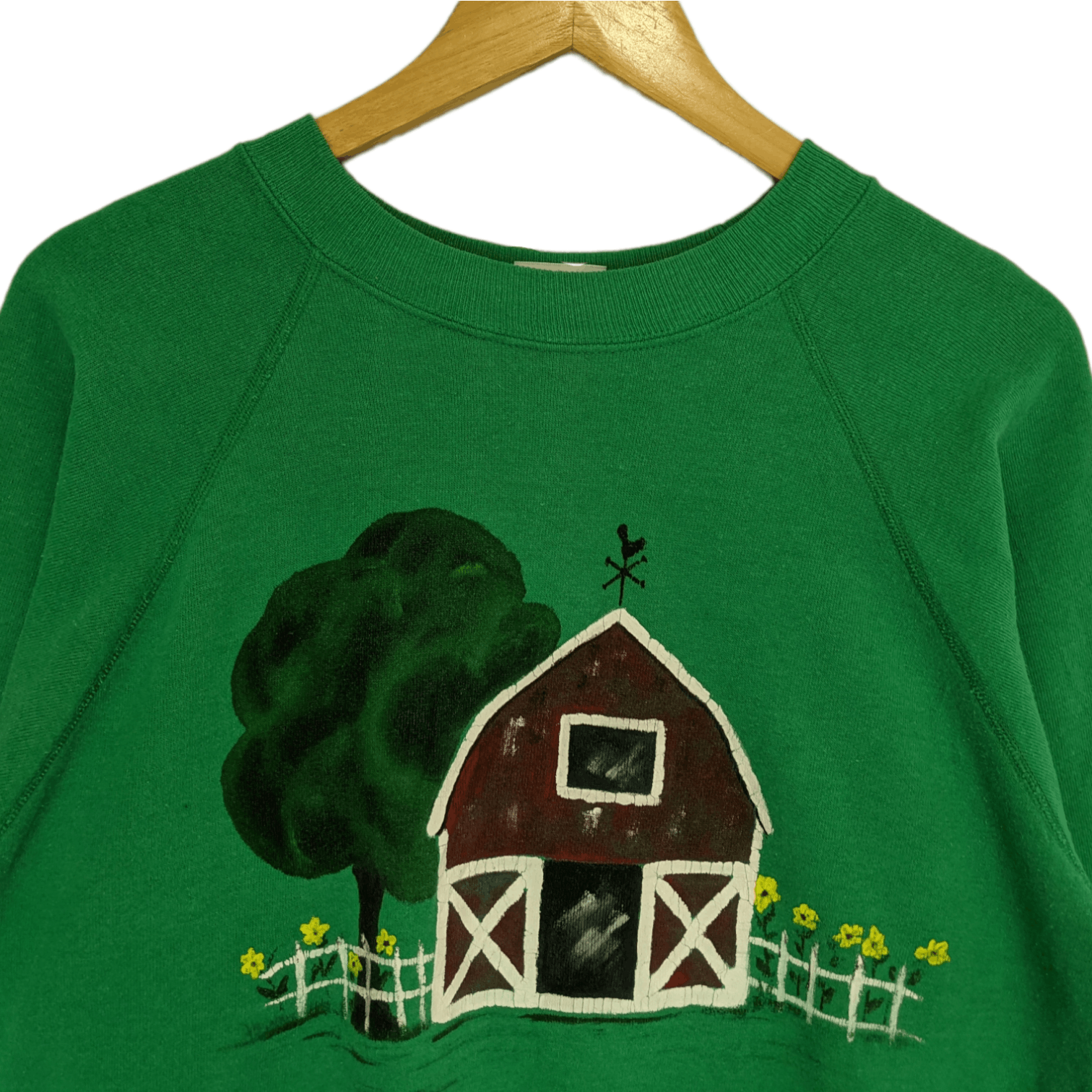 Hanes Vintage 80's HANES House Painting Drawing Jumper Sweatshirt Size US L / EU 52-54 / 3 - 4 Thumbnail
