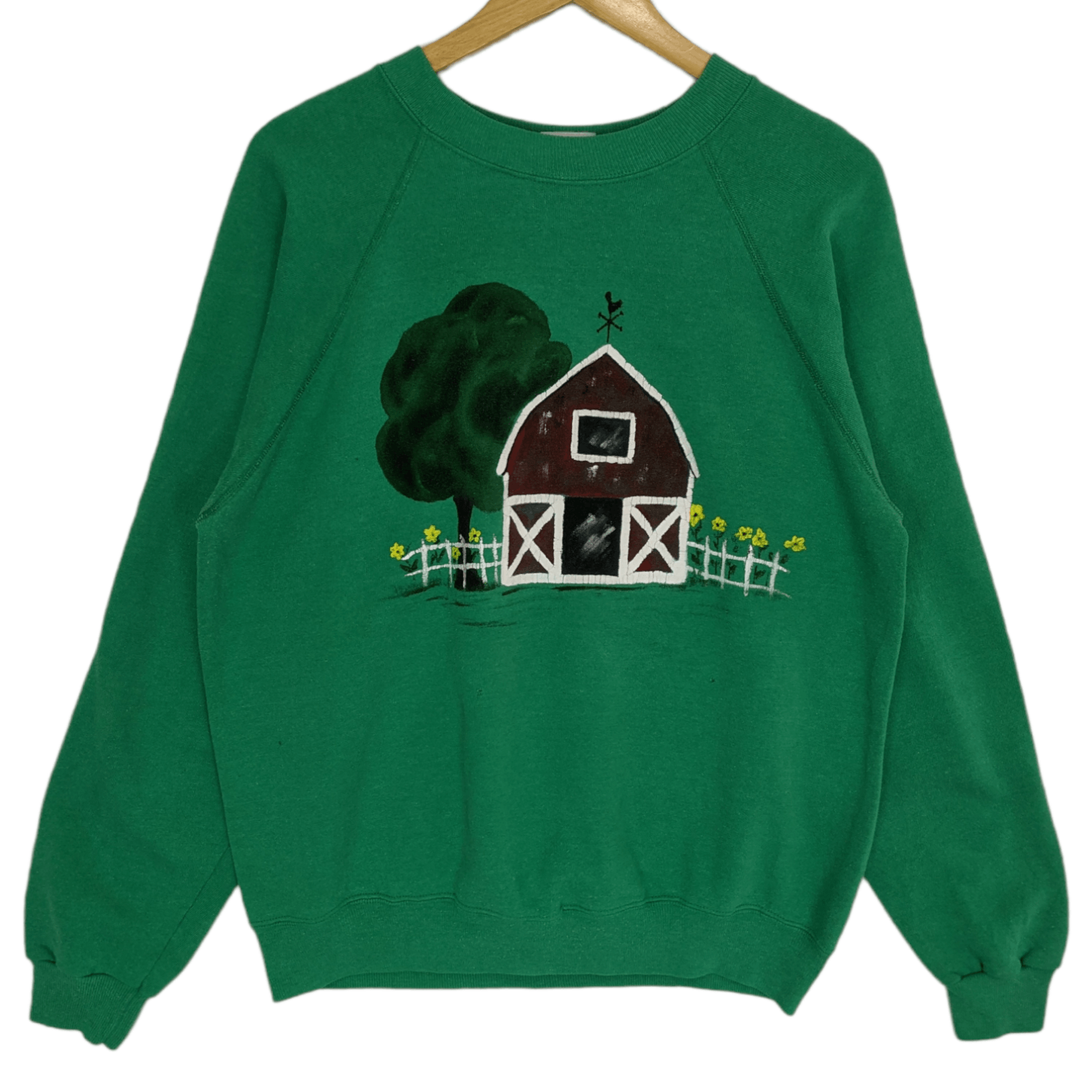 Hanes Vintage 80's HANES House Painting Drawing Jumper Sweatshirt Size US L / EU 52-54 / 3 - 2 Thumbnail
