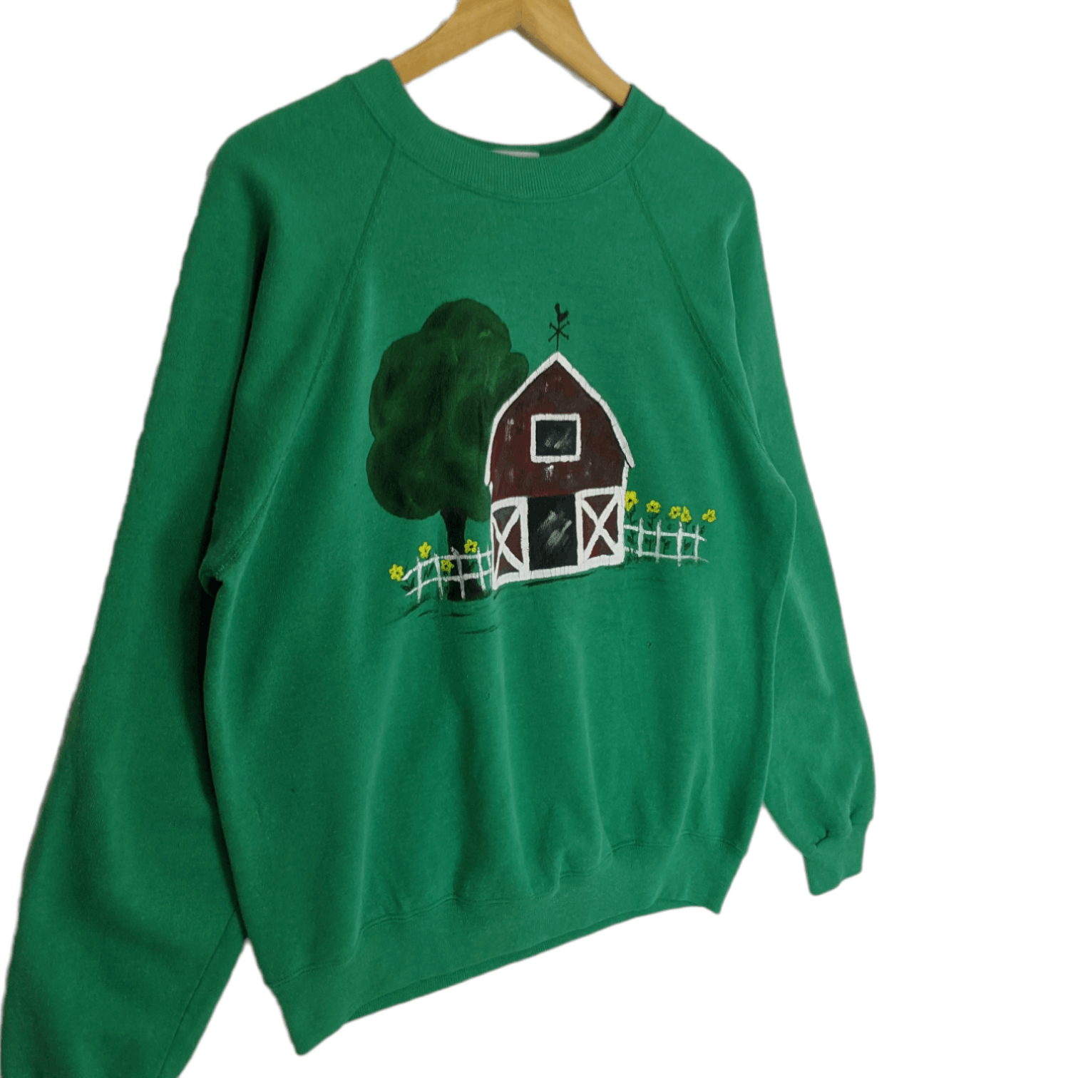 Hanes Vintage 80's HANES House Painting Drawing Jumper Sweatshirt Size US L / EU 52-54 / 3 - 3 Thumbnail
