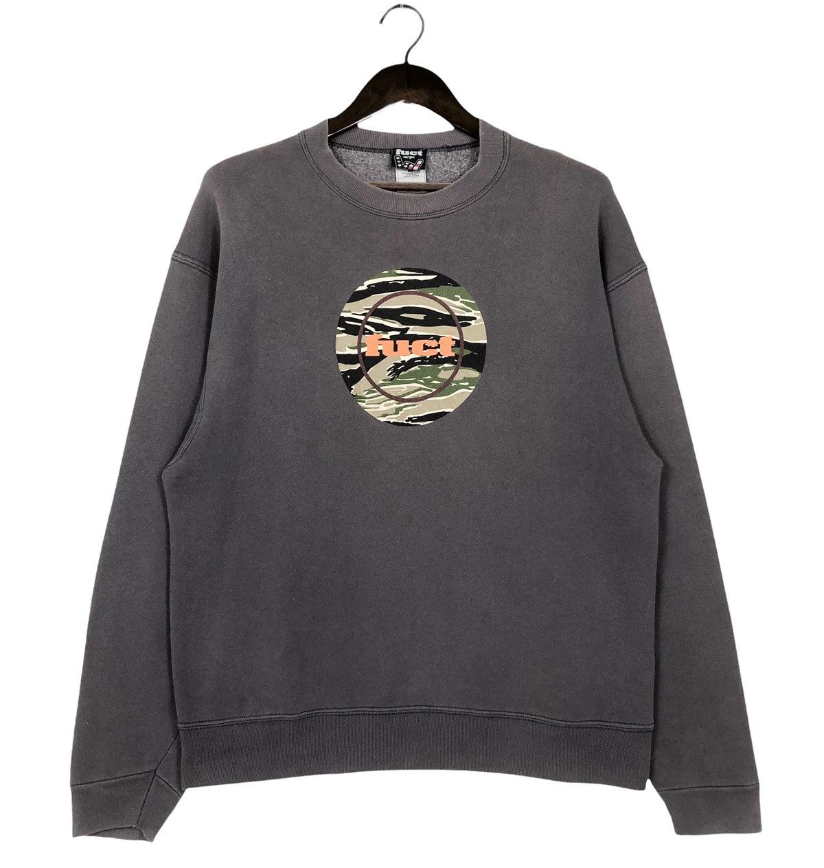 image of Fuct Skateboard Sweatshirt Crewneck in Grey, Men's (Size Large)