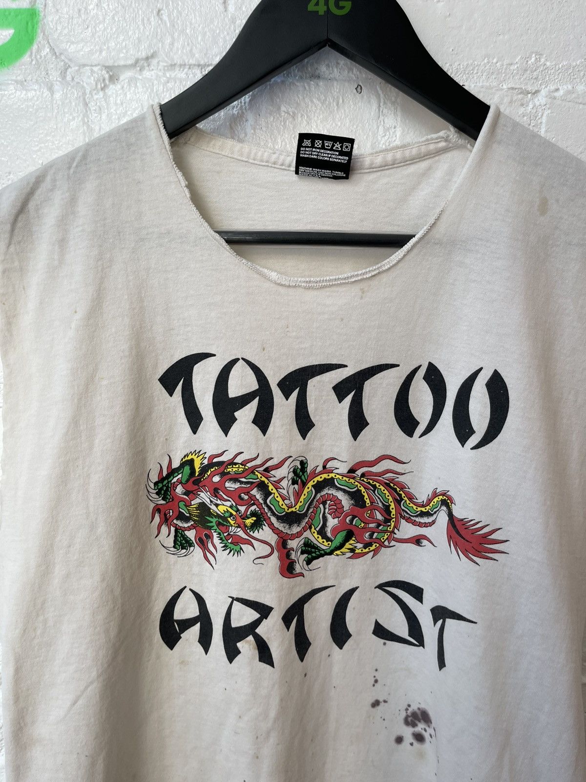 Vintage Vintage 90s TATTOO ARTIST THRASHED TANKTOP 4GSELLER Size US M / EU 48-50 / 2 - 3 Thumbnail