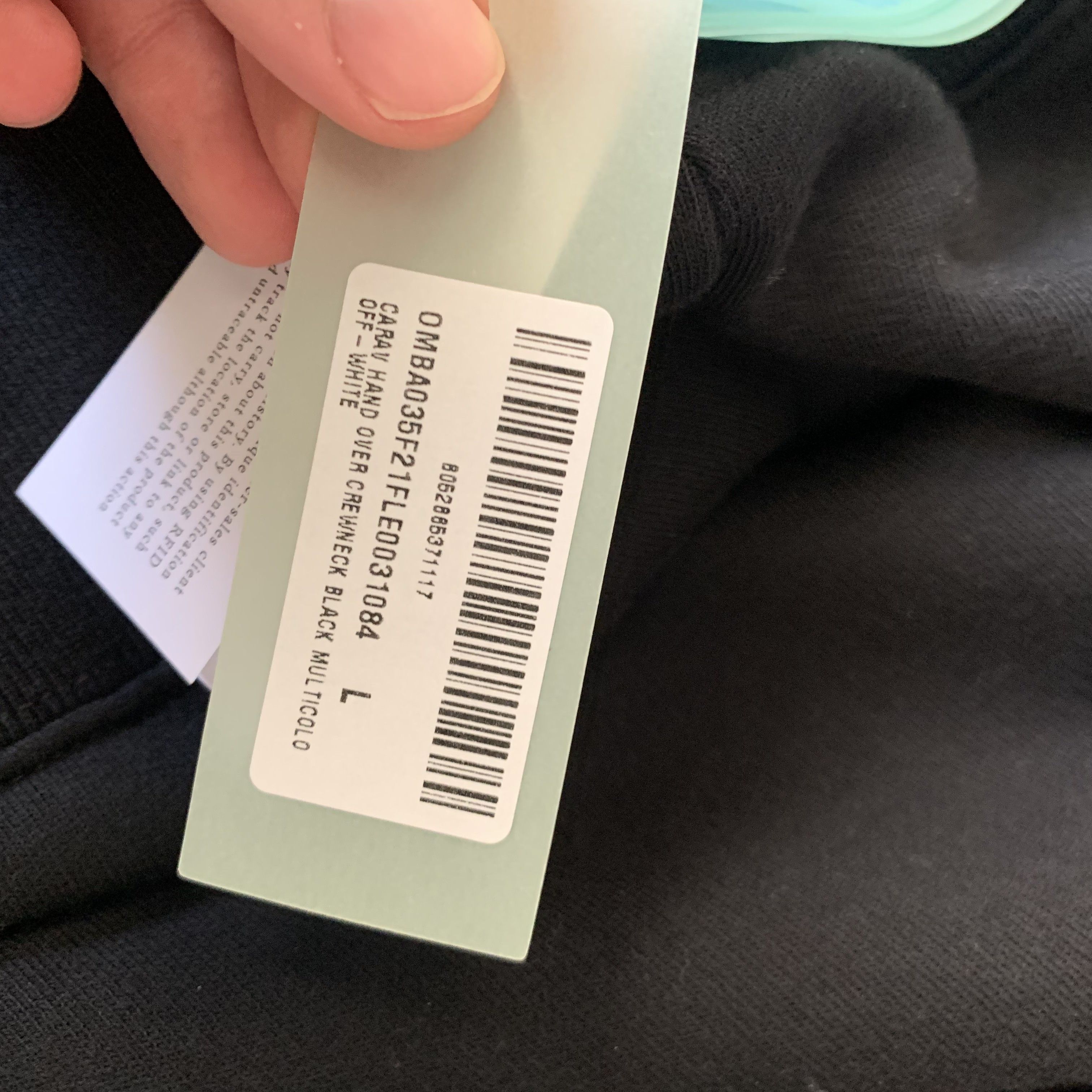 Off-White Off-White Caravaggio Hand Abbey Stone Crewneck Sweatshirt Size US L / EU 52-54 / 3 - 5 Thumbnail