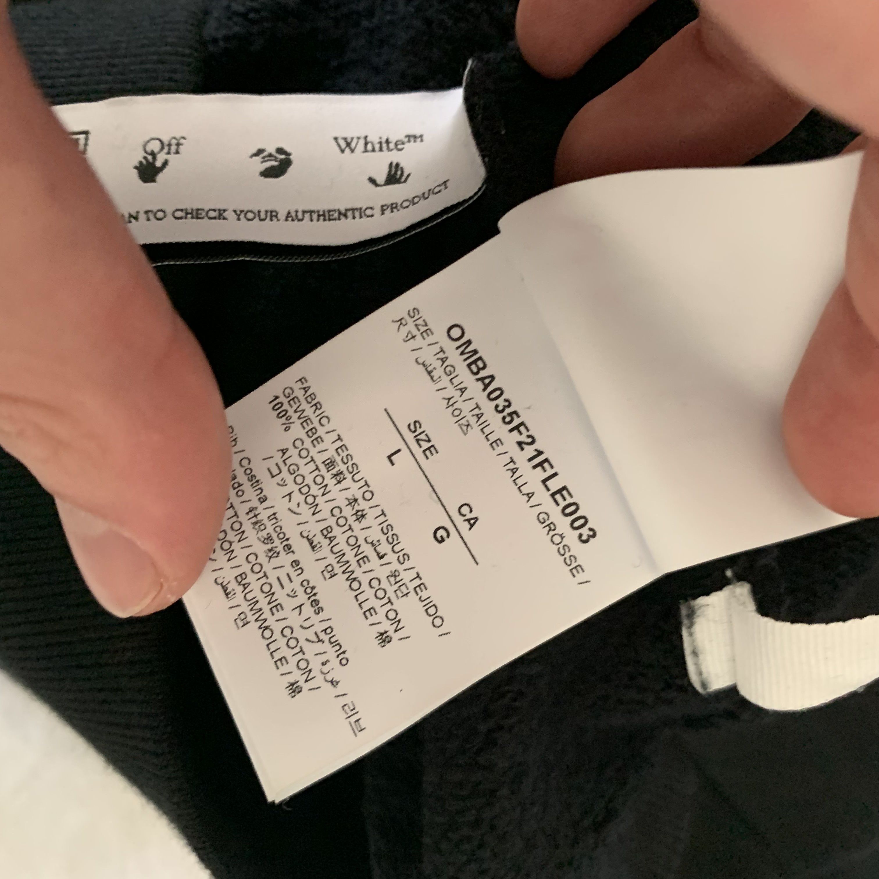 Off-White Off-White Caravaggio Hand Abbey Stone Crewneck Sweatshirt Size US L / EU 52-54 / 3 - 8 Thumbnail