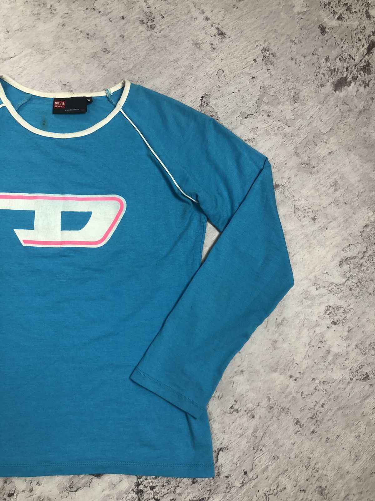 Diesel × Vintage VTG Woman’s Faded Diesel Longsleeve Jersey Central Big Logo Size M / US 6-8 / IT 42-44 - 2 Thumbnail