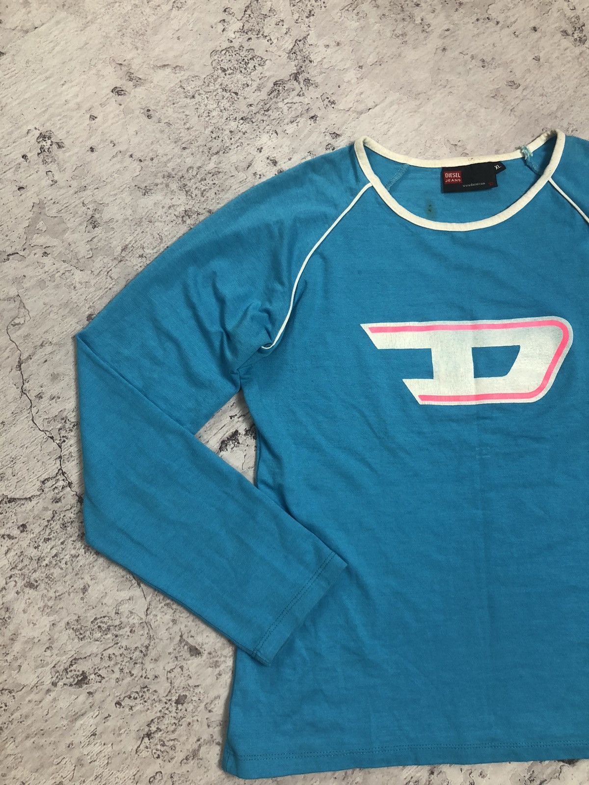 Diesel × Vintage VTG Woman’s Faded Diesel Longsleeve Jersey Central Big Logo Size M / US 6-8 / IT 42-44 - 3 Thumbnail