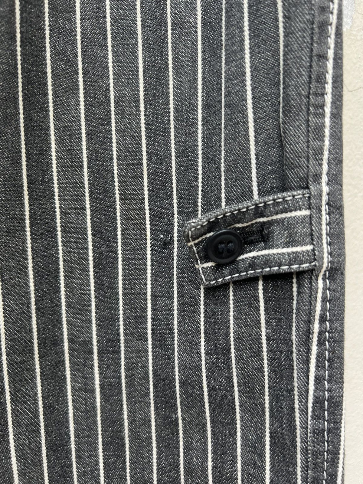 Vintage VTG KAKA Kazutaka Kato Sun Fade Black Stripe Cargo Trouser Size US 31 - 9 Thumbnail