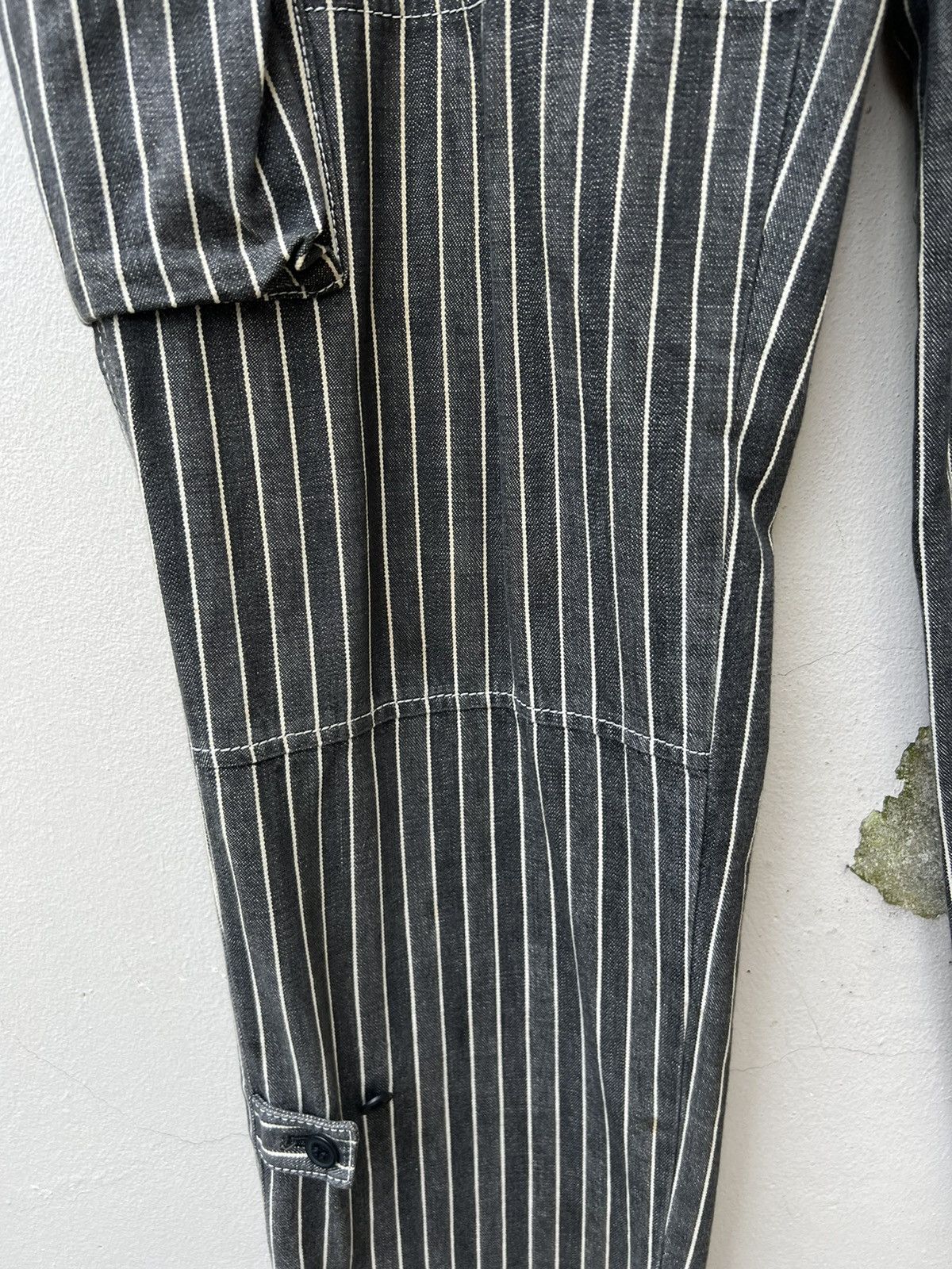 Vintage VTG KAKA Kazutaka Kato Sun Fade Black Stripe Cargo Trouser Size US 31 - 4 Thumbnail