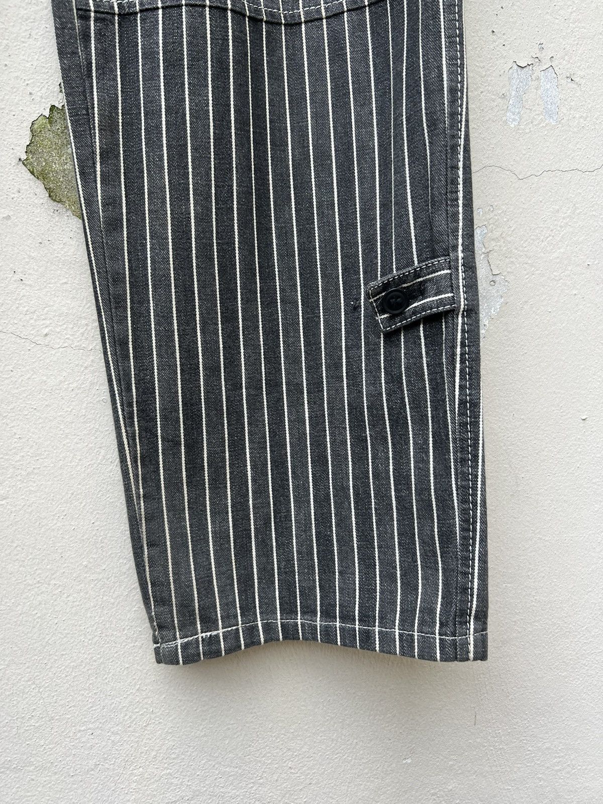 Vintage VTG KAKA Kazutaka Kato Sun Fade Black Stripe Cargo Trouser Size US 31 - 8 Thumbnail