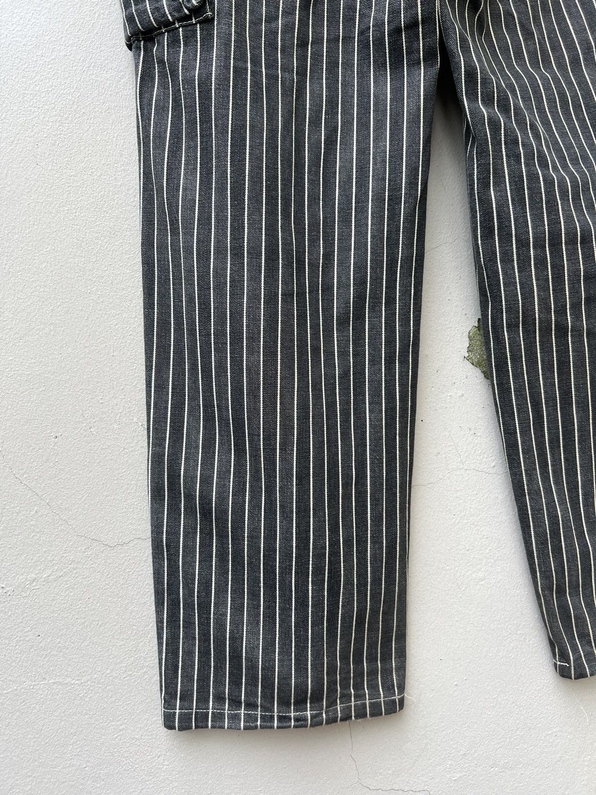 Vintage VTG KAKA Kazutaka Kato Sun Fade Black Stripe Cargo Trouser Size US 31 - 12 Thumbnail
