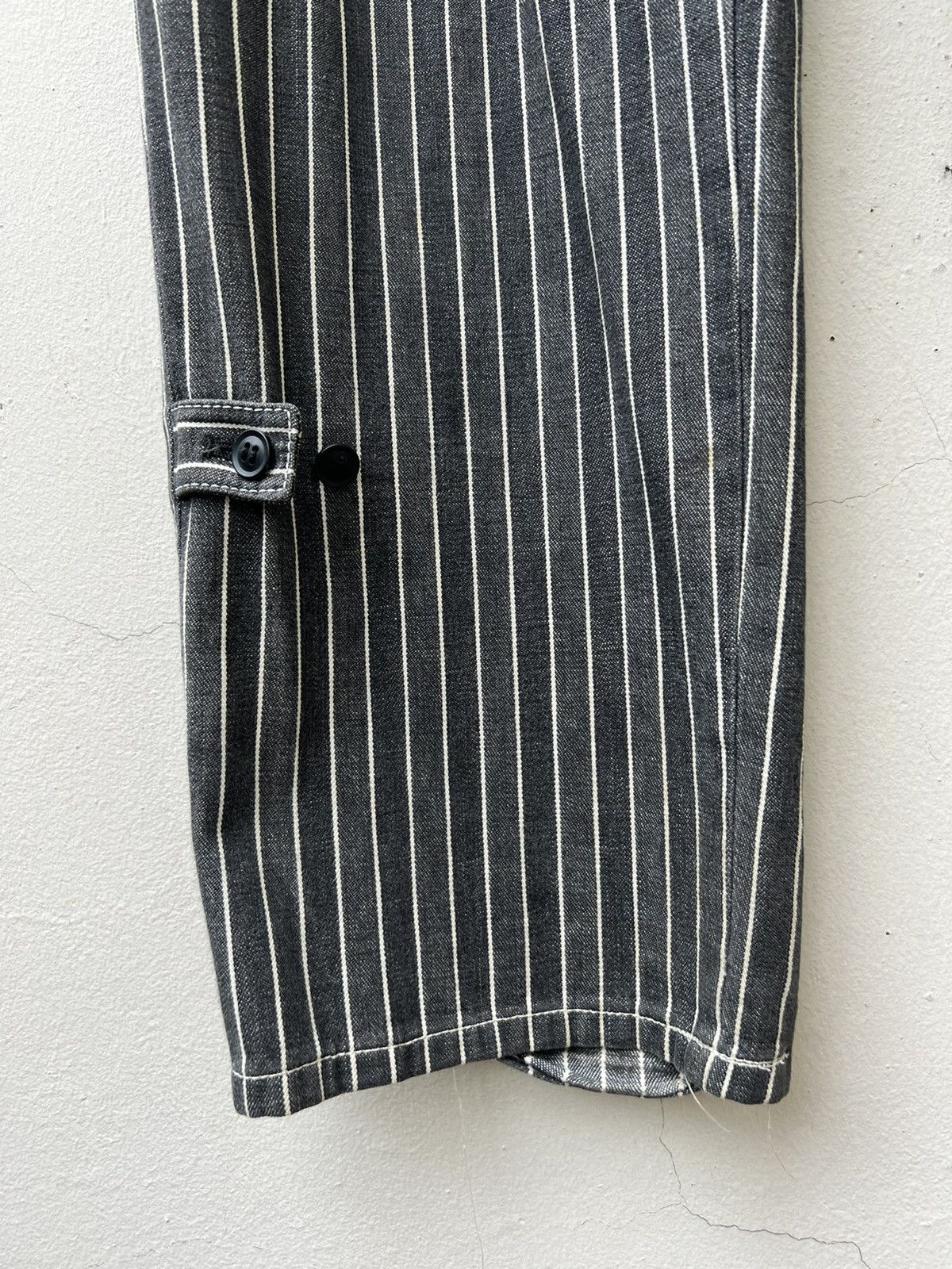 Vintage VTG KAKA Kazutaka Kato Sun Fade Black Stripe Cargo Trouser Size US 31 - 5 Thumbnail