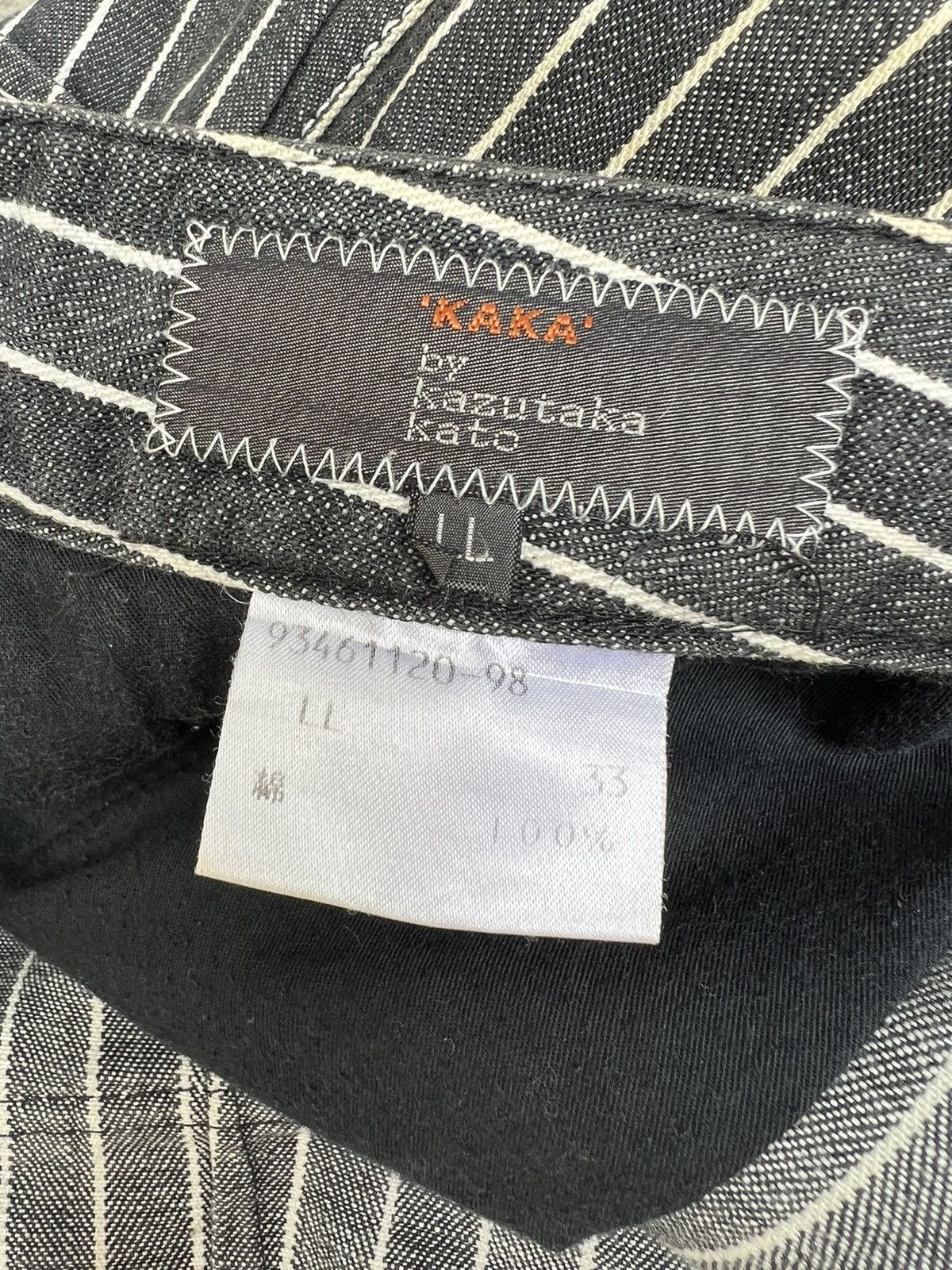 Vintage VTG KAKA Kazutaka Kato Sun Fade Black Stripe Cargo Trouser Size US 31 - 18 Thumbnail