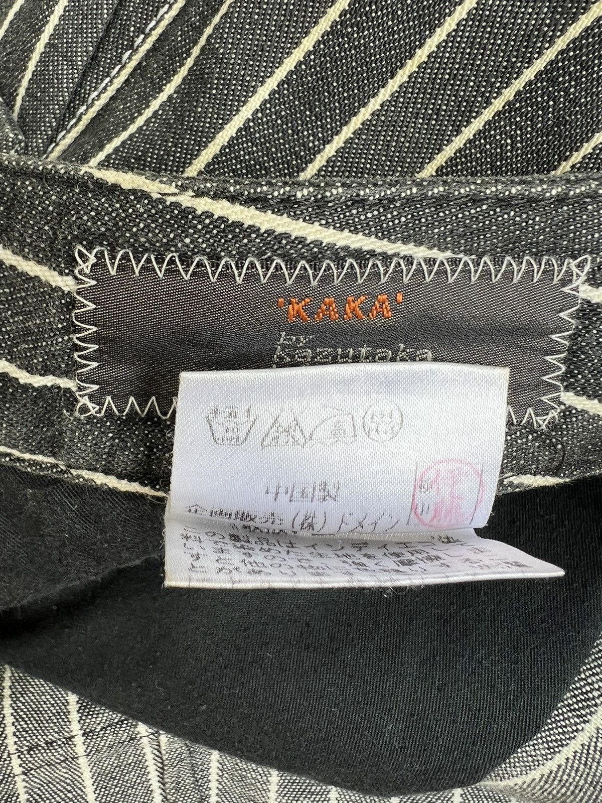 Vintage VTG KAKA Kazutaka Kato Sun Fade Black Stripe Cargo Trouser Size US 31 - 19 Thumbnail