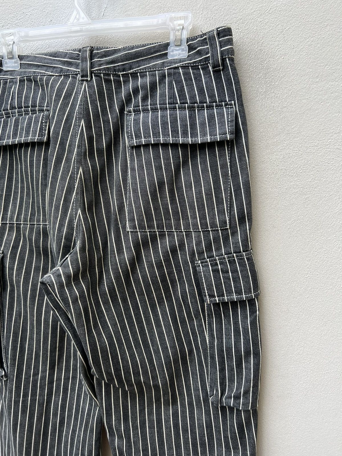 Vintage VTG KAKA Kazutaka Kato Sun Fade Black Stripe Cargo Trouser Size US 31 - 13 Thumbnail