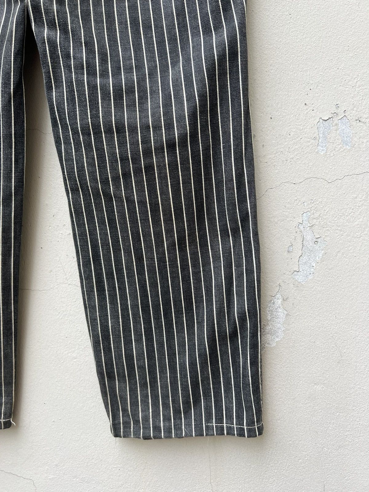 Vintage VTG KAKA Kazutaka Kato Sun Fade Black Stripe Cargo Trouser Size US 31 - 14 Thumbnail