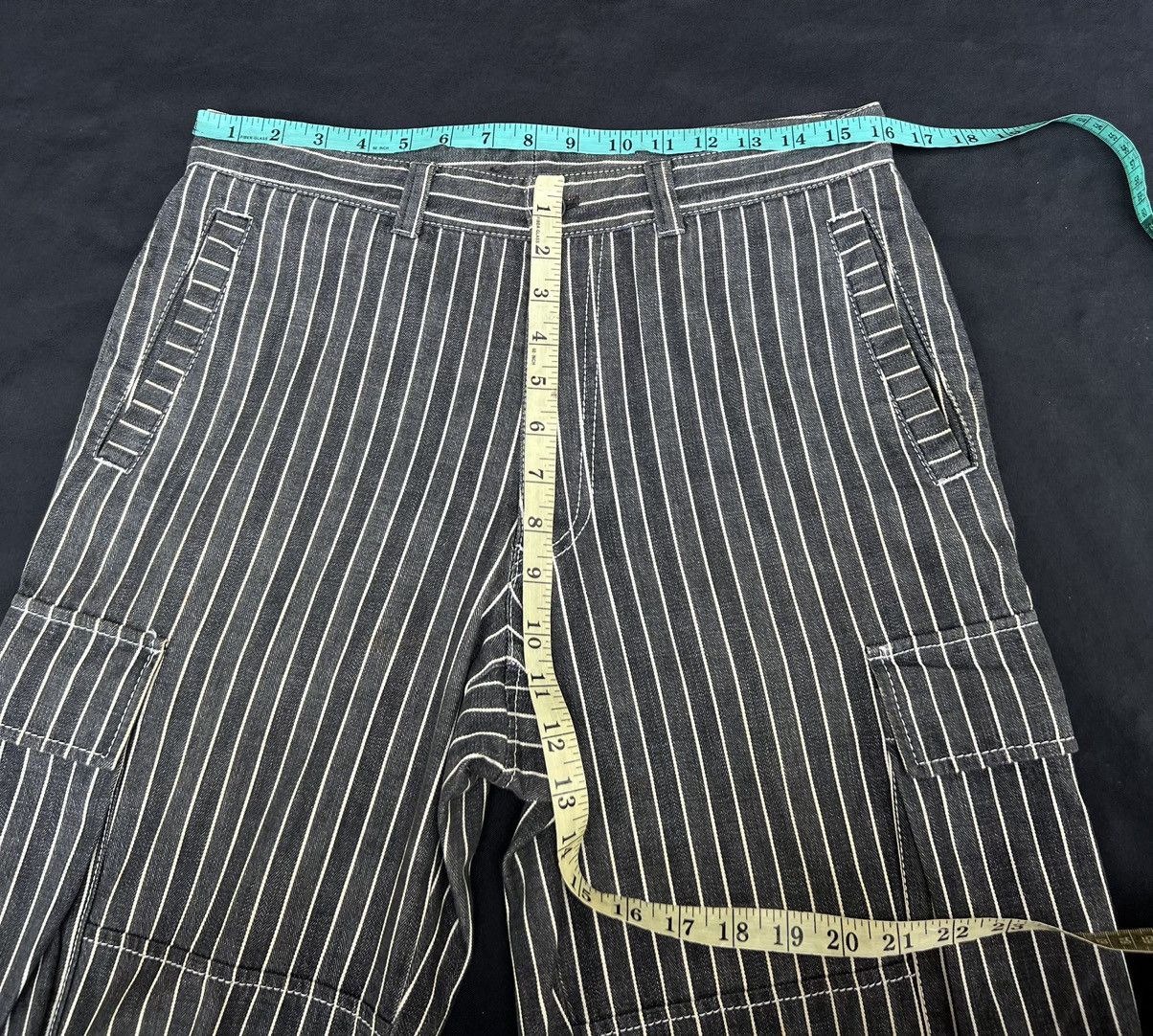Vintage VTG KAKA Kazutaka Kato Sun Fade Black Stripe Cargo Trouser Size US 31 - 21 Thumbnail