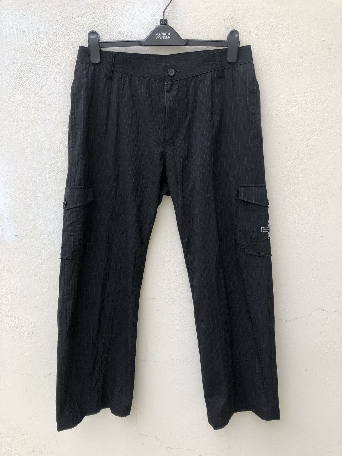 CASTELBAJAC +2NATURE Wool Blend Striped Cargo