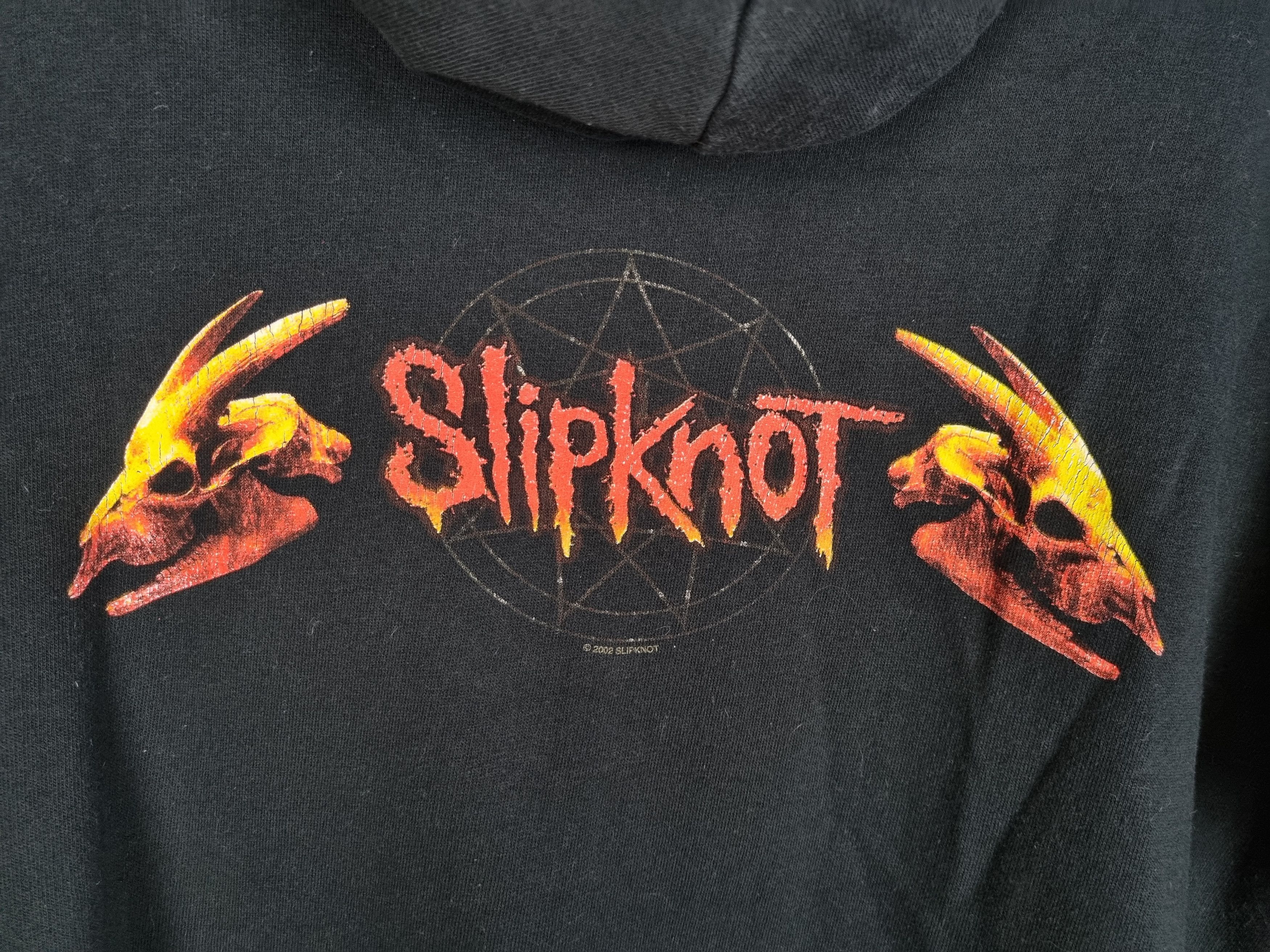 Band Tees × Slipknot Rare 2002 Slipknot Big Fire Logo Vintage Hoodie Size US S / EU 44-46 / 1 - 7 Thumbnail