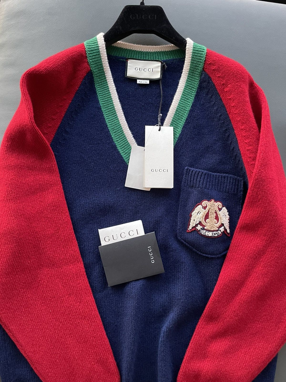 Gucci 2K Value Super Runway Gucci V Neck Sweater Size US L / EU 52-54 / 3 - 8 Thumbnail
