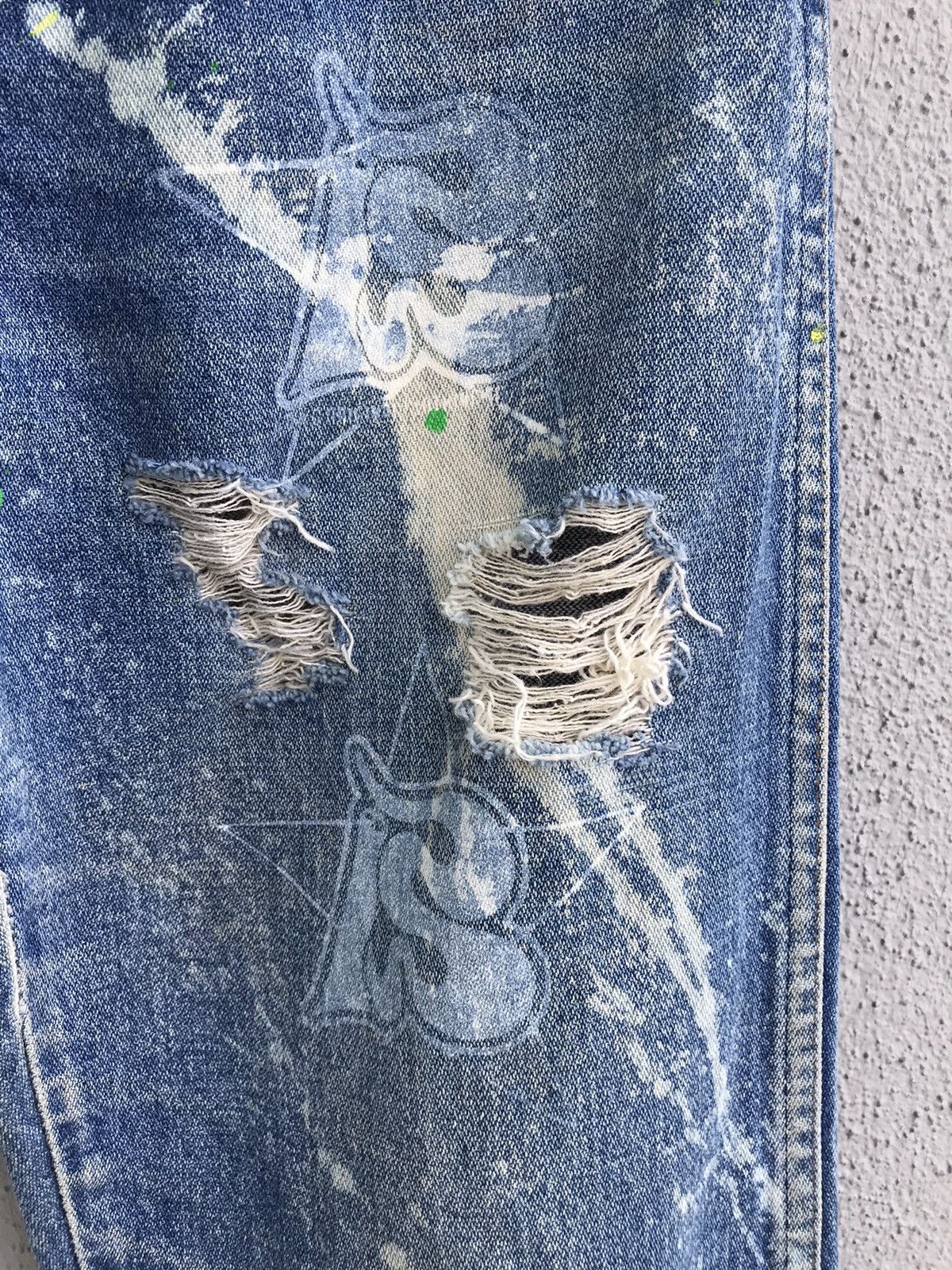 Wrangler Vintage Wrangler X B.O.N.G Splatter Destroyed Jeans USA Size US 30 / EU 46 - 4 Thumbnail