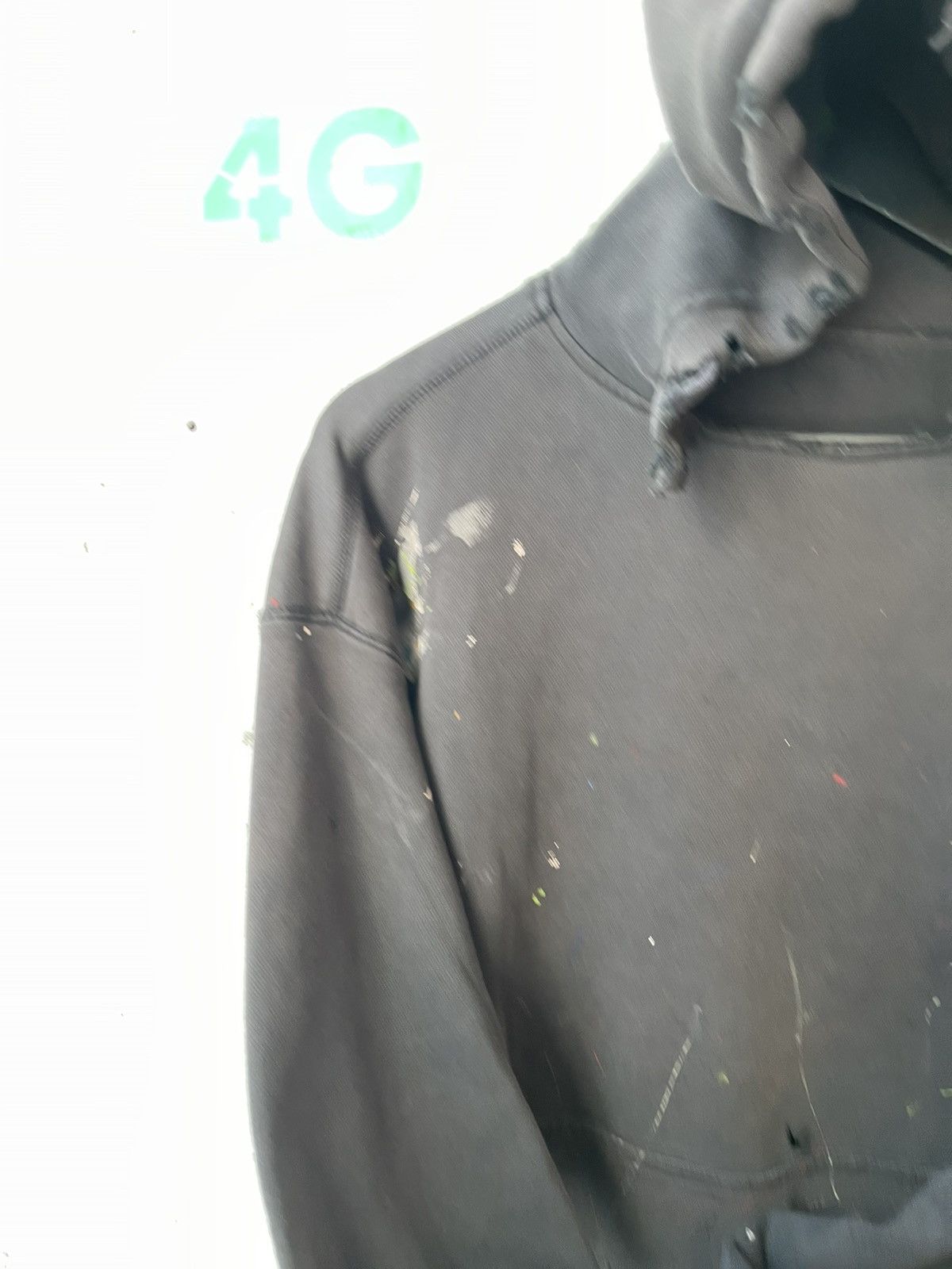 Vintage Vintage THRASHED BLACK BLANK HOODIE PAINT FADE 4GSELLER Size US M / EU 48-50 / 2 - 6 Thumbnail