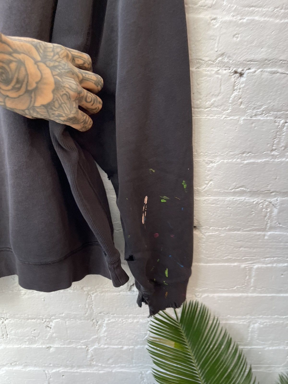 Vintage Vintage THRASHED BLACK BLANK HOODIE PAINT FADE 4GSELLER Size US M / EU 48-50 / 2 - 9 Thumbnail