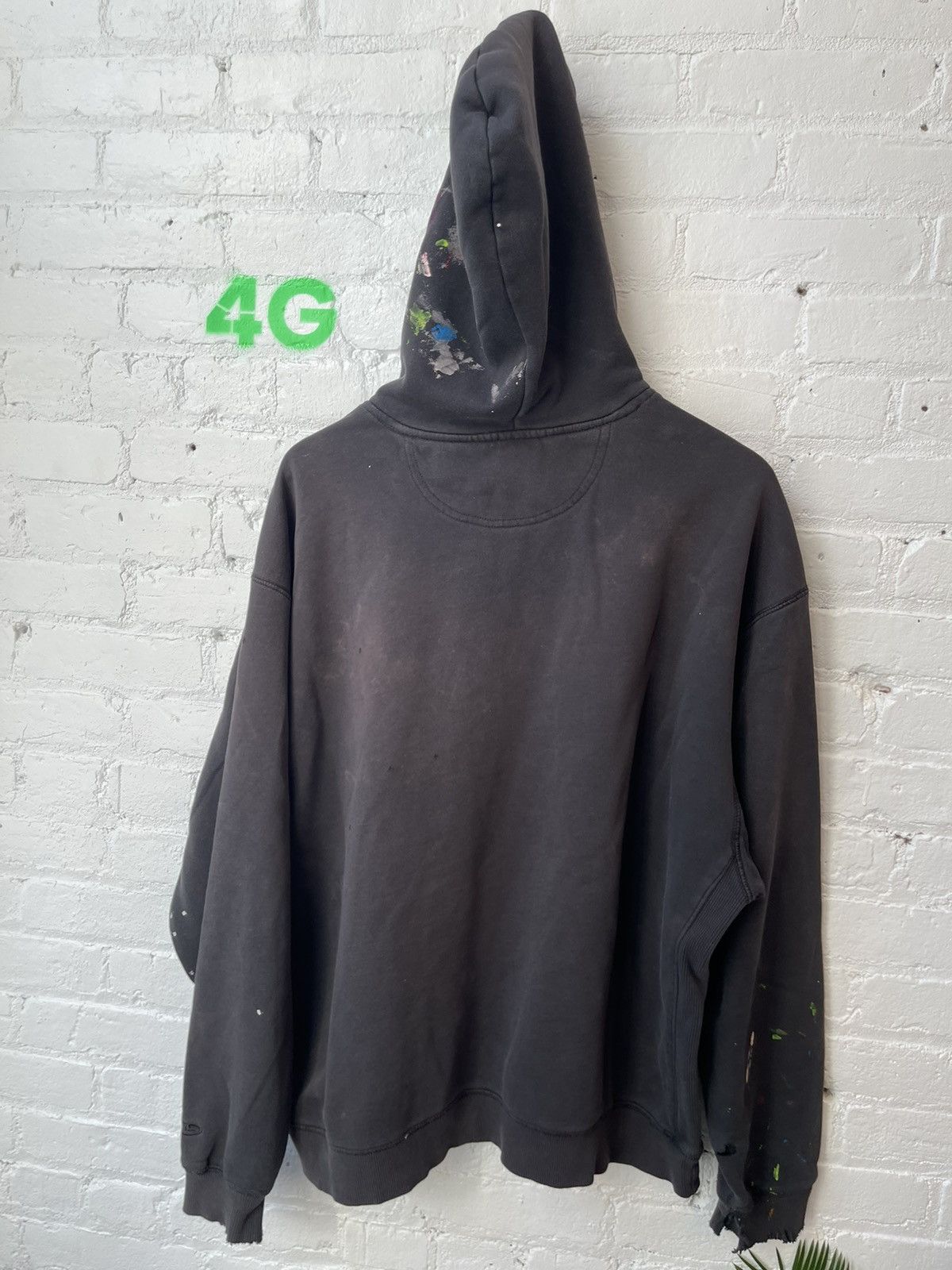 Vintage Vintage THRASHED BLACK BLANK HOODIE PAINT FADE 4GSELLER Size US M / EU 48-50 / 2 - 8 Thumbnail