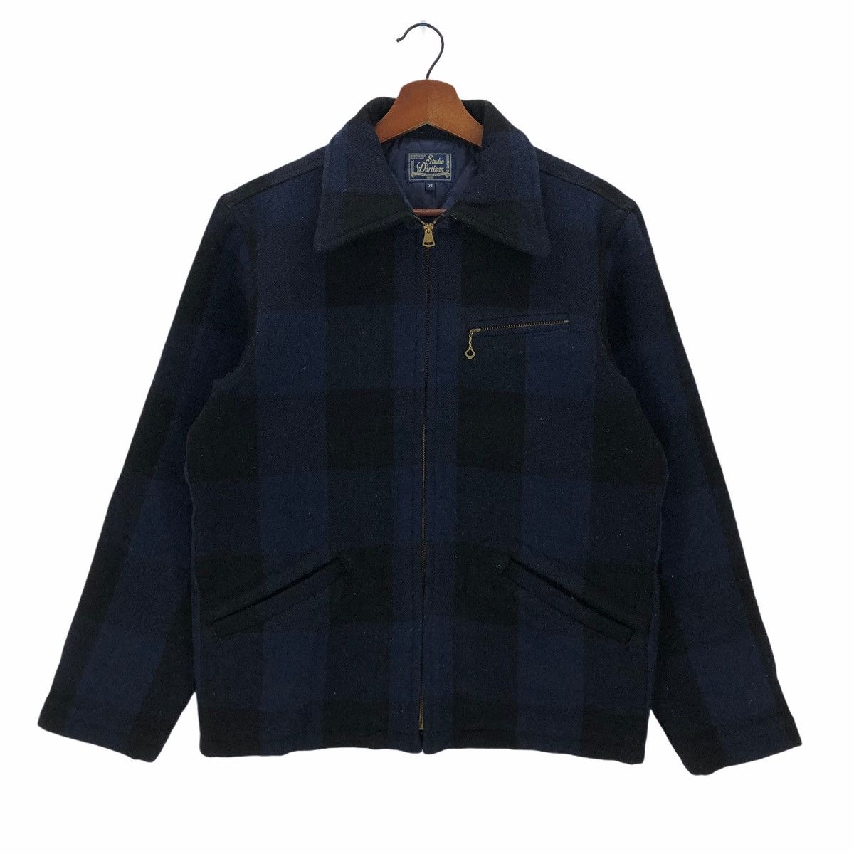image of Studio Dartisan x Workers Studio D’Artisan Reconstruction Wool Workers Jacket in Blue (Size Small)
