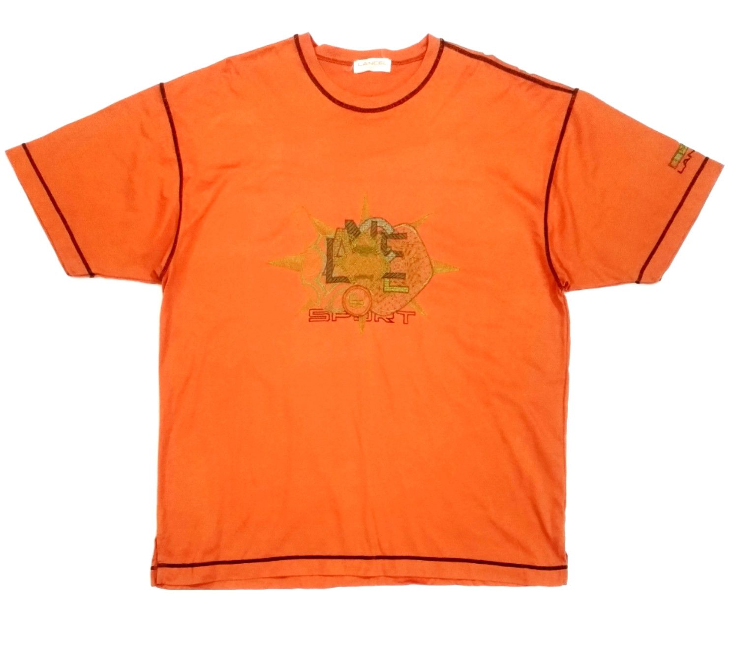 Designer × Lancel RARE! VTG LANCEL PARIS EMBROIDERED BIG LOGO TEE Size US XL / EU 56 / 4 - 1 Thumbnail