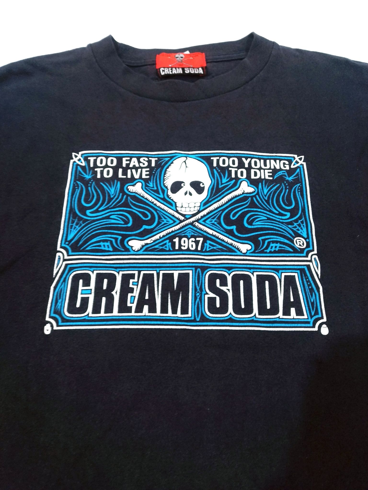 Japanese Brand RARE! CREAM SODA "TOO FAST TOO LIVE TOO YOUNG TO DIE" Size US M / EU 48-50 / 2 - 2 Thumbnail