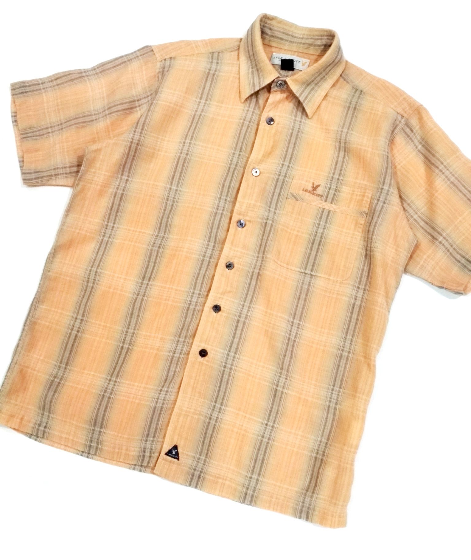Designer × Lyle & Scott × Other UK RARE! LYLE & SCOTT CHECKERED WOOL RICH SHIRT Size US M / EU 48-50 / 2 - 3 Thumbnail