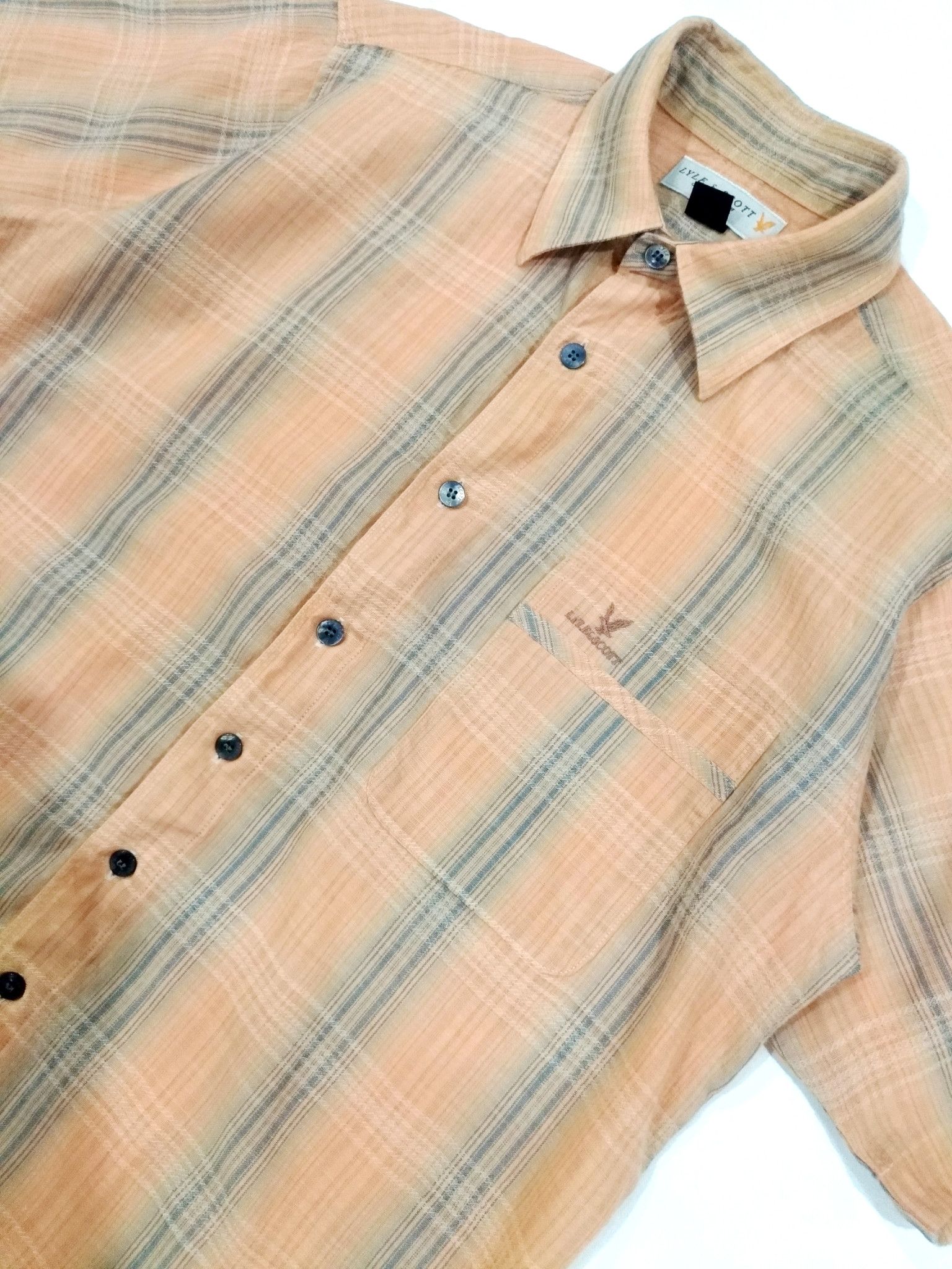 Designer × Lyle & Scott × Other UK RARE! LYLE & SCOTT CHECKERED WOOL RICH SHIRT Size US M / EU 48-50 / 2 - 6 Thumbnail