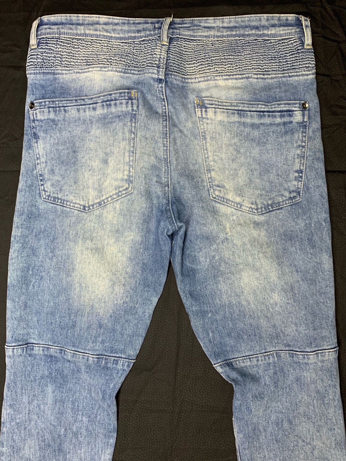 Japanese Brand 🔥Like Balmain Biker Denim Distressed Jeans Pants Size US 33 - 4 Thumbnail
