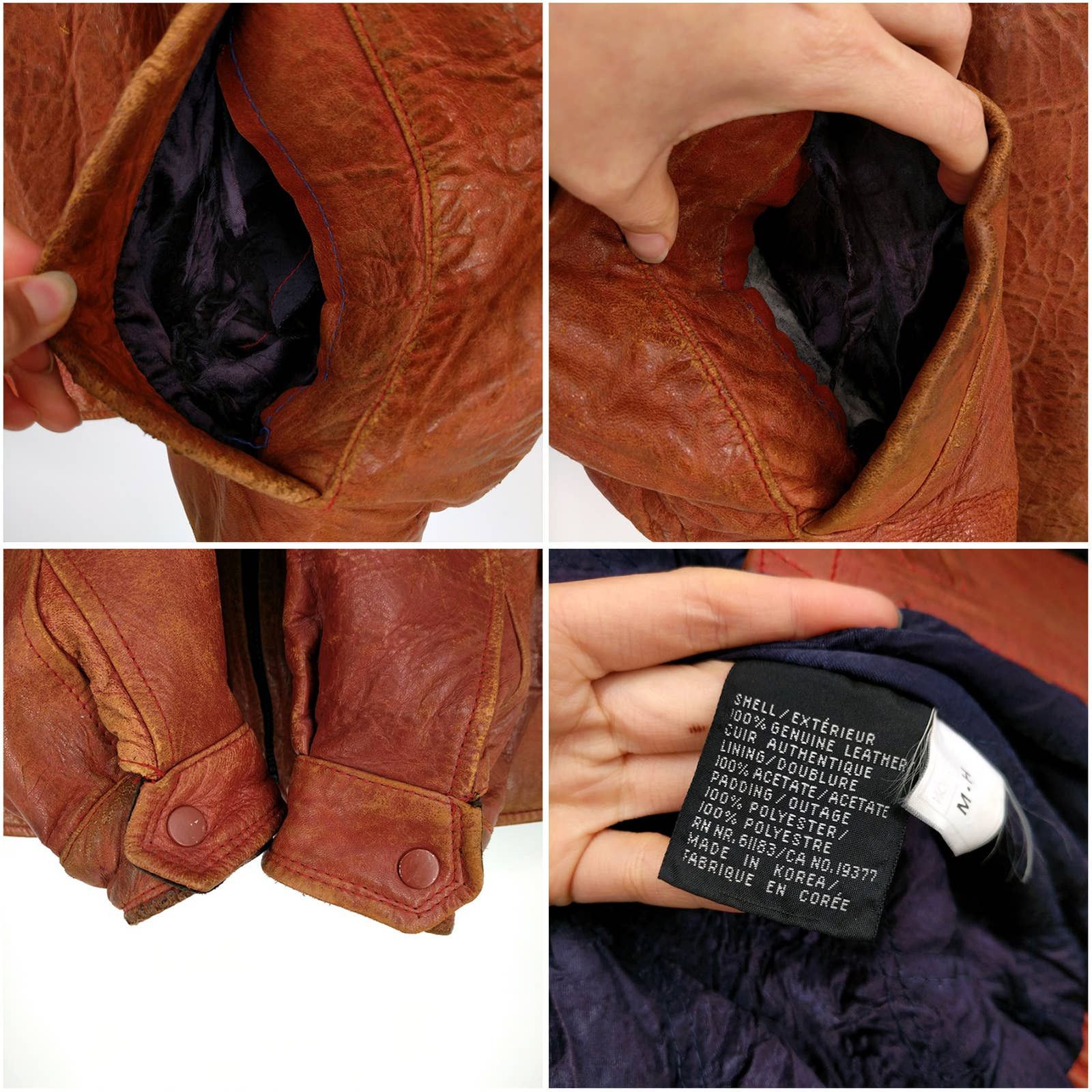 Leather × Vintage Vintage U2 Wear Me Out Tan Lamb Leather Bomber Flight Jacket Size US M / EU 48-50 / 2 - 9 Thumbnail