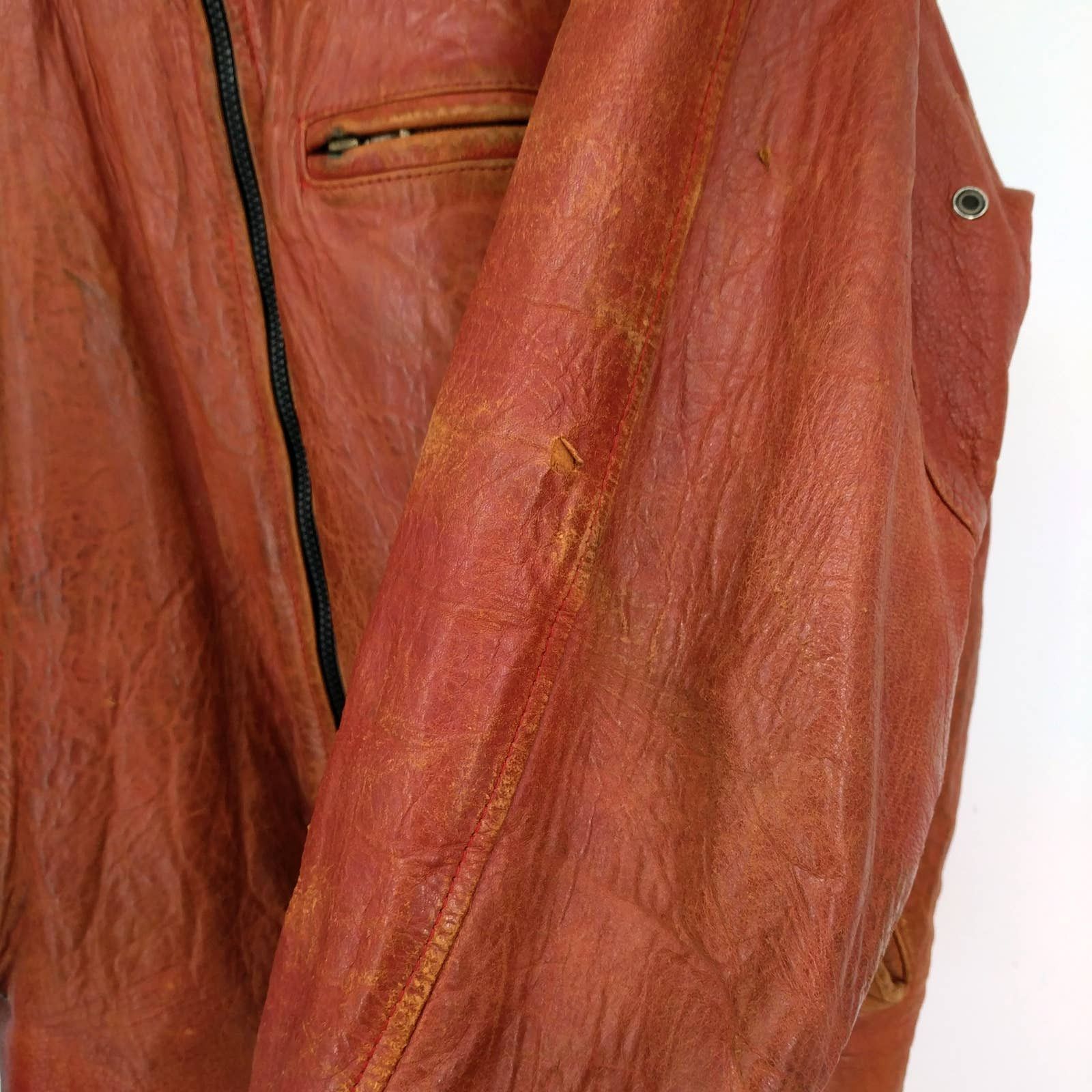 Leather × Vintage Vintage U2 Wear Me Out Tan Lamb Leather Bomber Flight Jacket Size US M / EU 48-50 / 2 - 5 Thumbnail