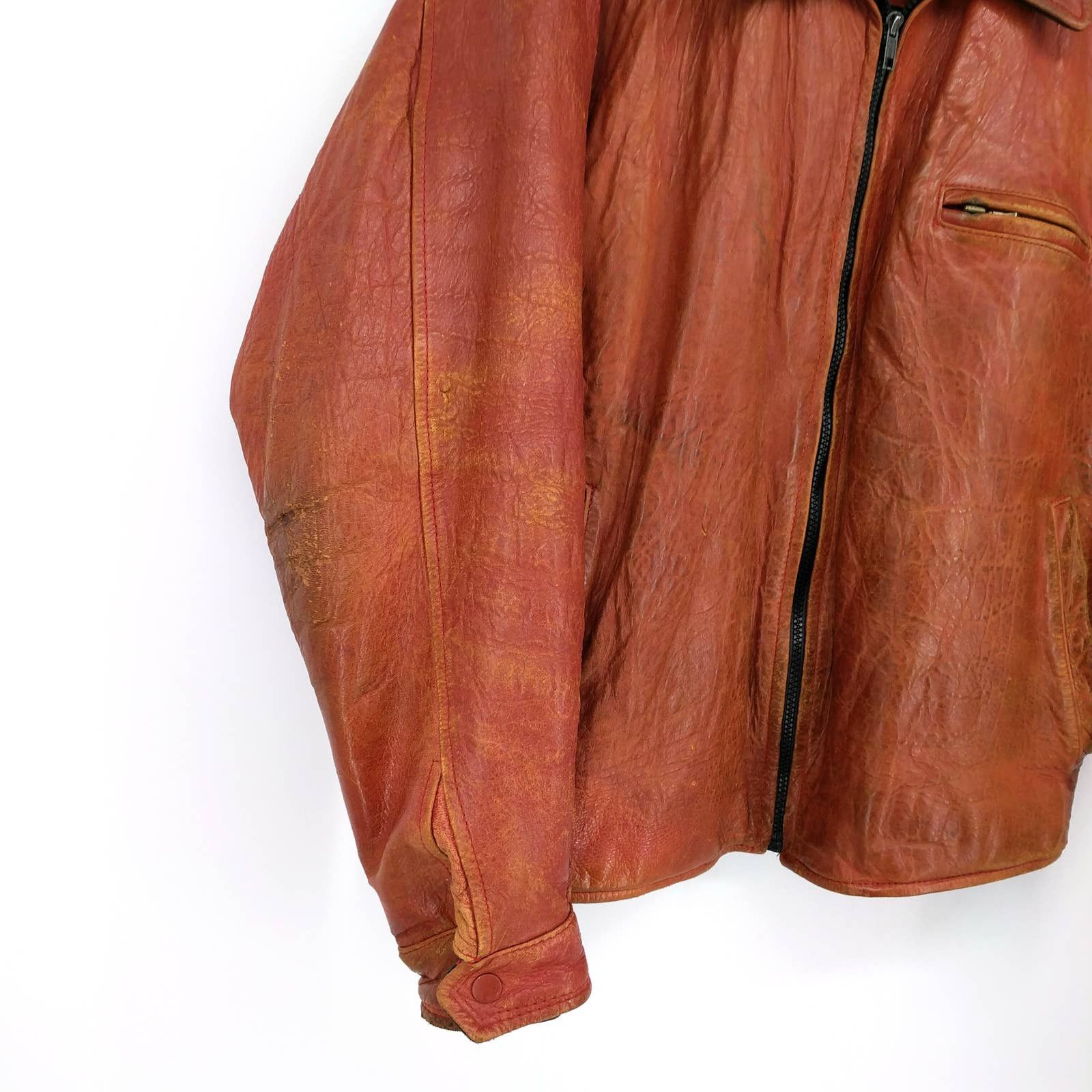 Leather × Vintage Vintage U2 Wear Me Out Tan Lamb Leather Bomber Flight Jacket Size US M / EU 48-50 / 2 - 4 Thumbnail