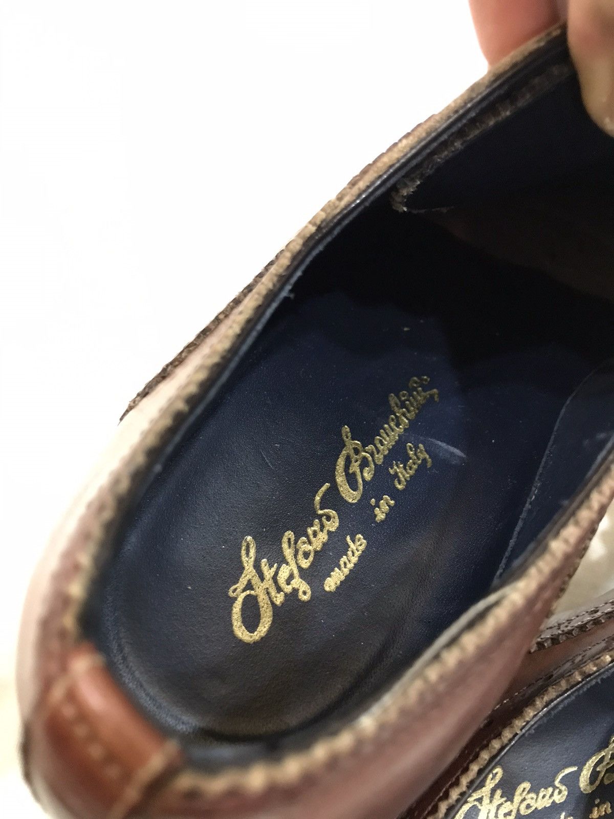 Handmade STEFANO BRANCHINI WINGTIP HANDMADE LEATHER SHOES SIZE 6 Size US 6 / EU 39 - 6 Thumbnail