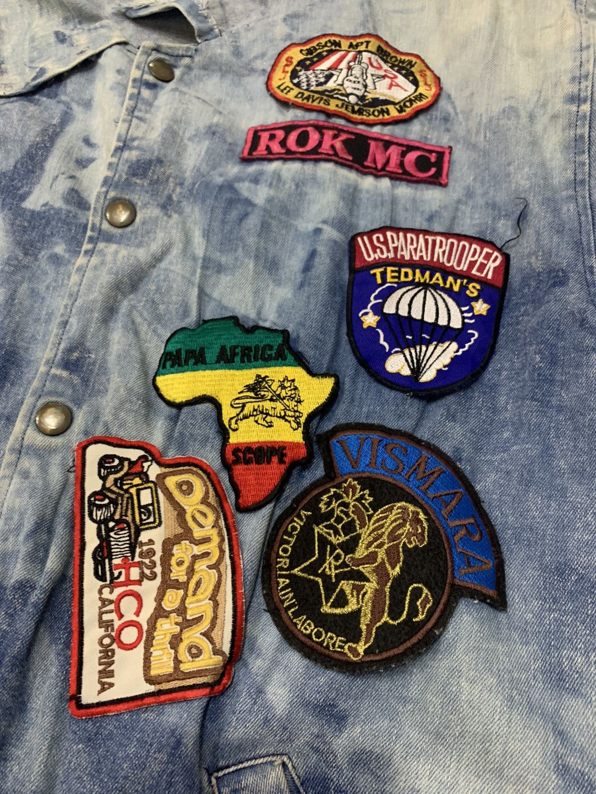 Other ACID WASHED PATCHES SOFT DENIM BAGGY JACKET Size US L / EU 52-54 / 3 - 8 Thumbnail