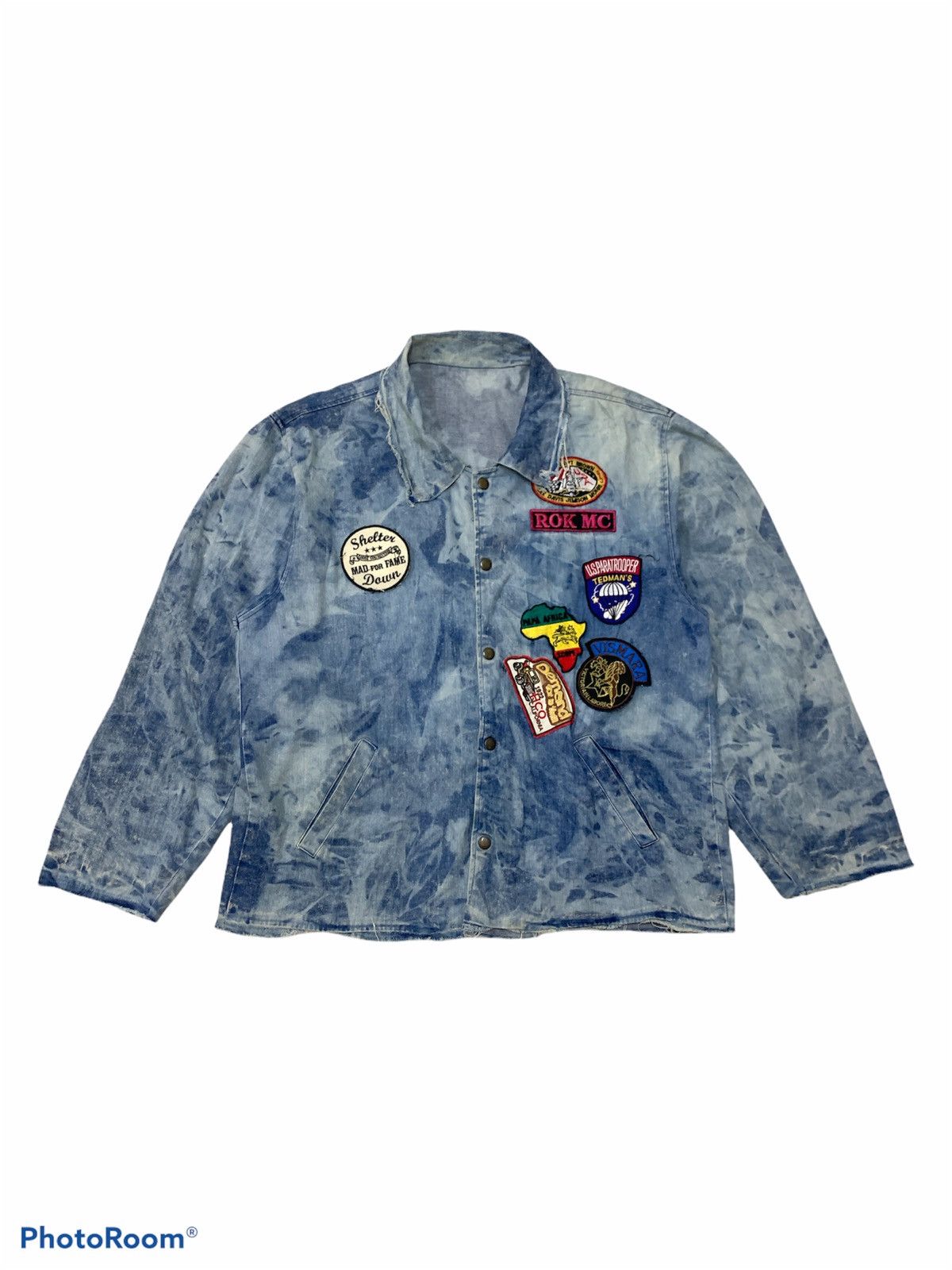 Other ACID WASHED PATCHES SOFT DENIM BAGGY JACKET Size US L / EU 52-54 / 3 - 1 Thumbnail