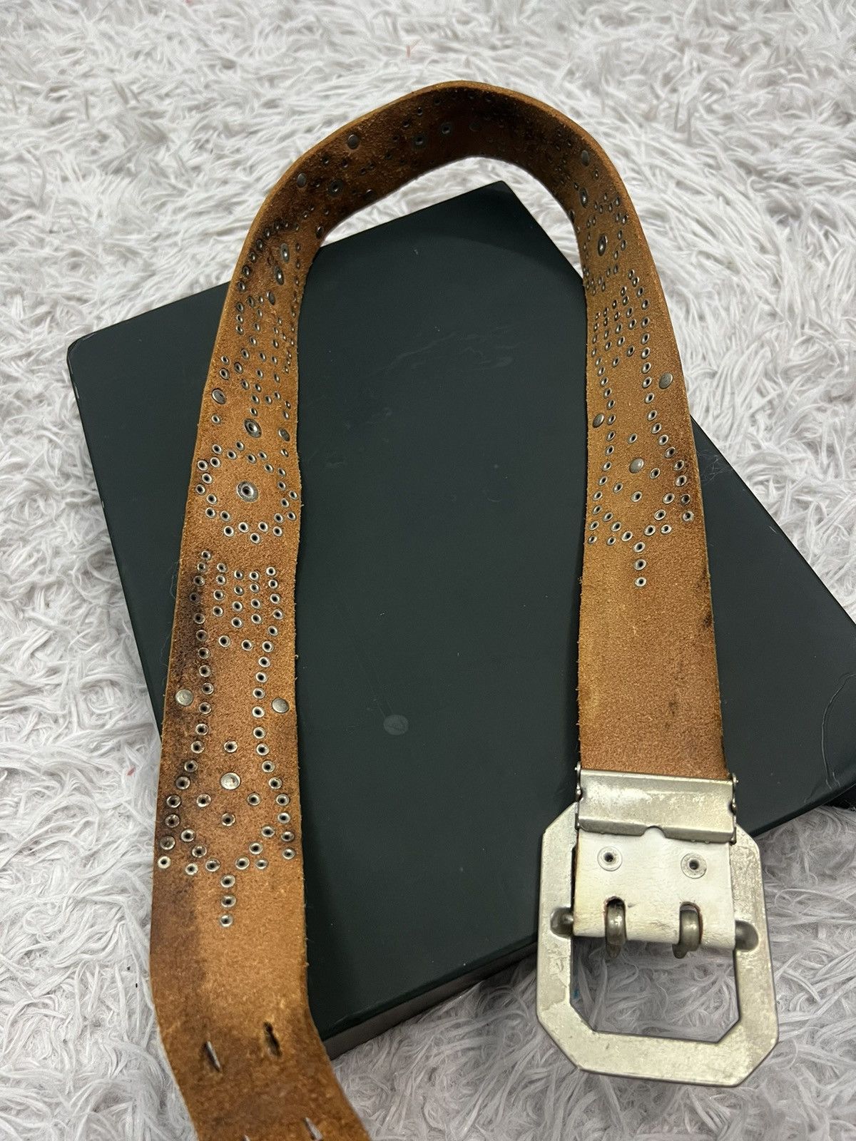 Japanese Brand VINTAGE STUDDED BELT Size 34 - 6 Thumbnail