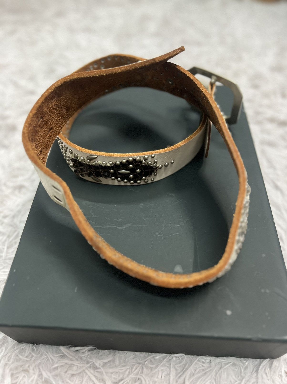 Japanese Brand VINTAGE STUDDED BELT Size 34 - 3 Thumbnail