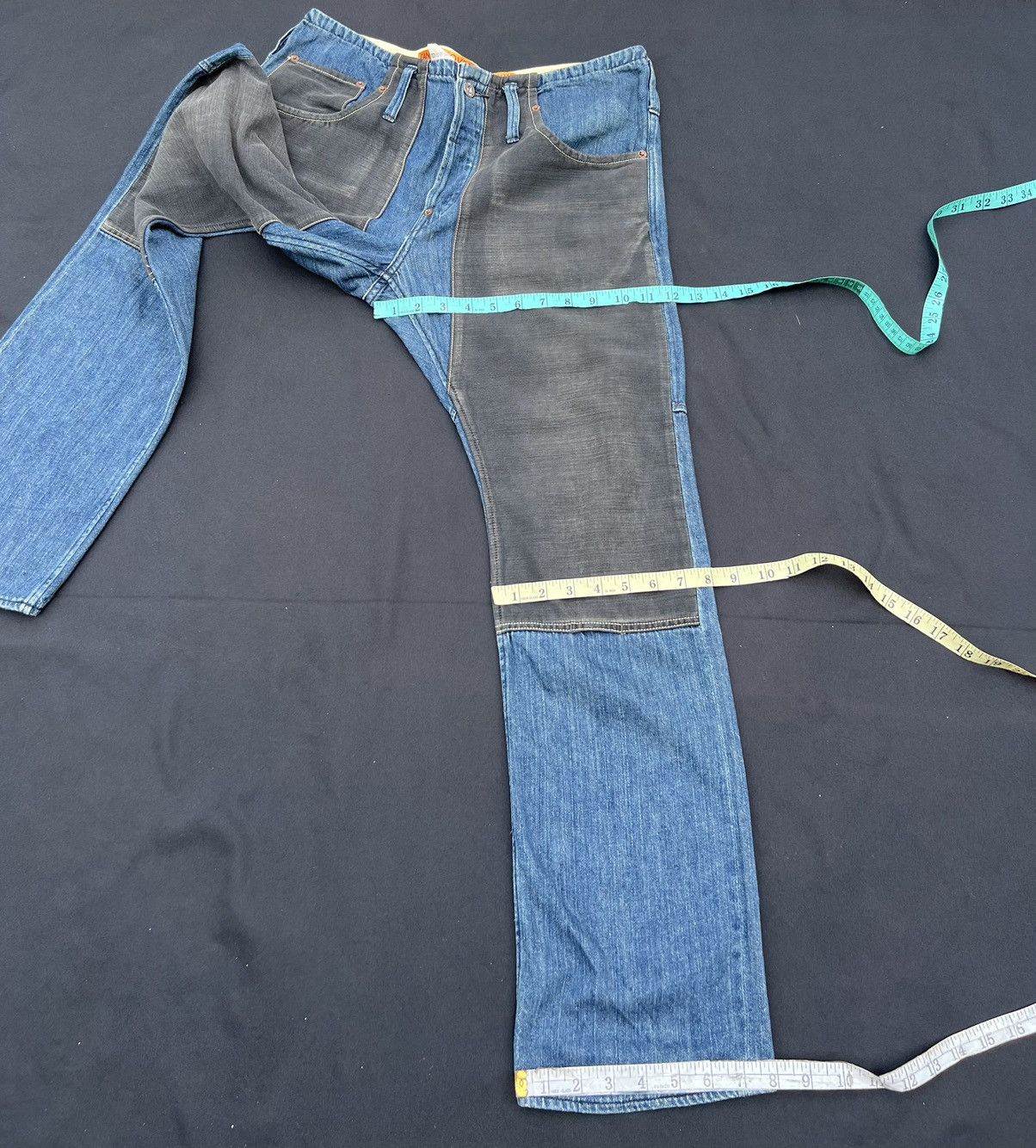 Vintage Canton Overalls Tokyo Double Knee Selvedge Denim Jeans Size US 32 / EU 48 - 3 Thumbnail