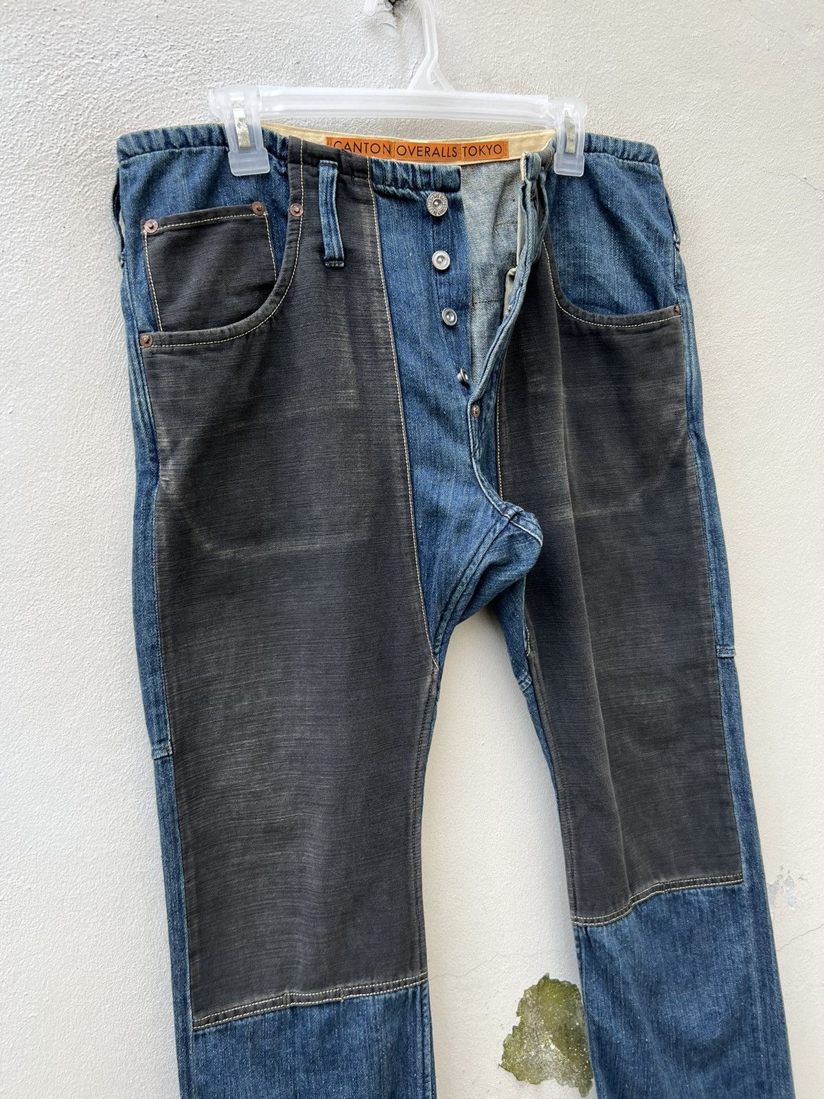 Vintage Canton Overalls Tokyo Double Knee Selvedge Denim Jeans Size US 32 / EU 48 - 7 Thumbnail